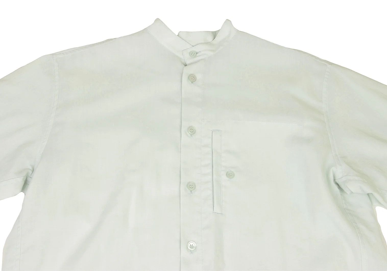Issey Miyake Pleated Stand Collar Shirt in Mint Green Size US S / EU 44-46 / 1 - 2 Thumbnail