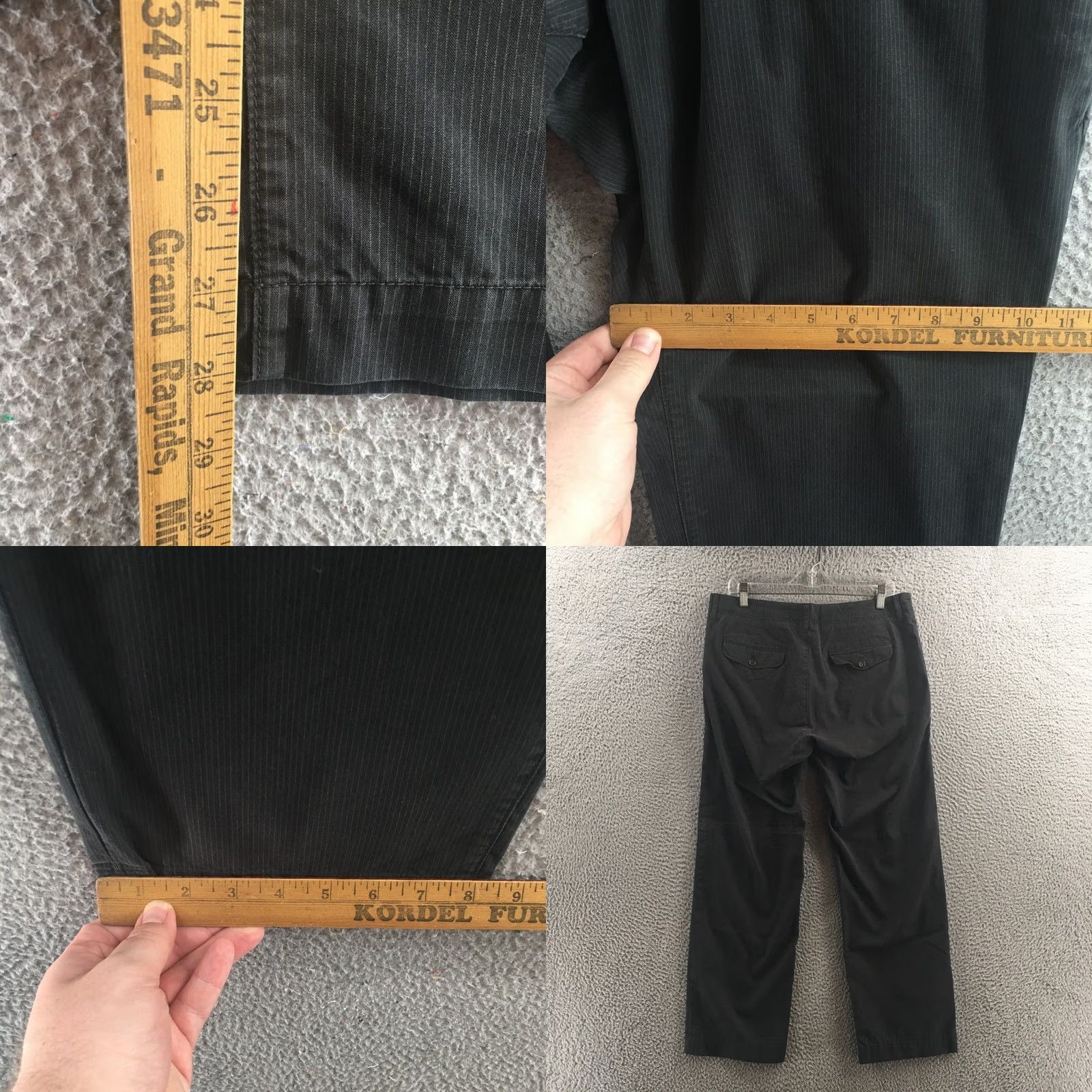 Banana Republic Banana Republic Pants Mens 33x30 Charcoal Pinstripe Chino Zip Fly Straight Leg Pants Mens Regular Cotton Slim? Size US 33 - 8 Thumbnail