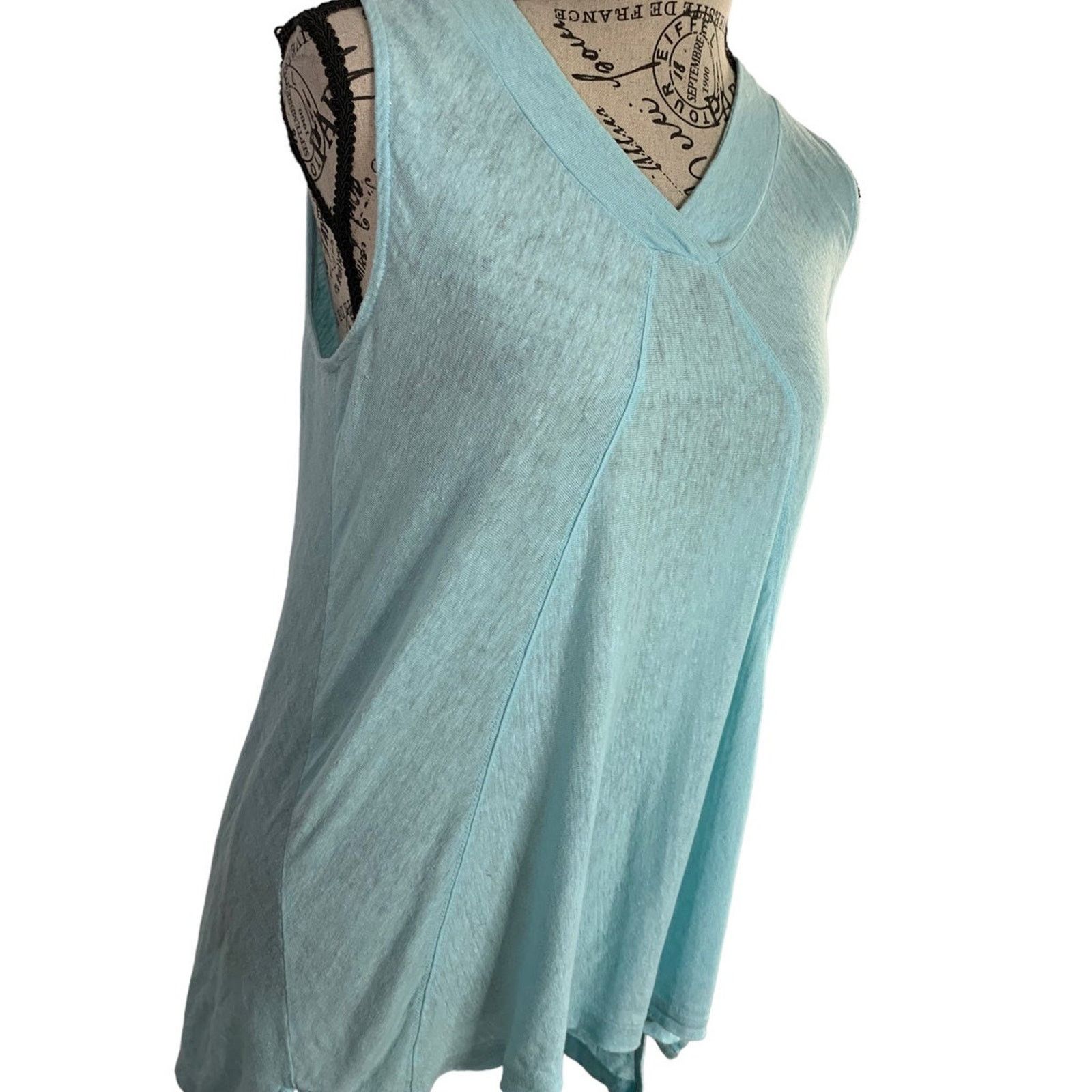 Willi Smith Willi Smith Women's Size Medium Blouse 100% Linen Sleeveless Size M / US 6-8 / IT 42-44 - 3 Thumbnail