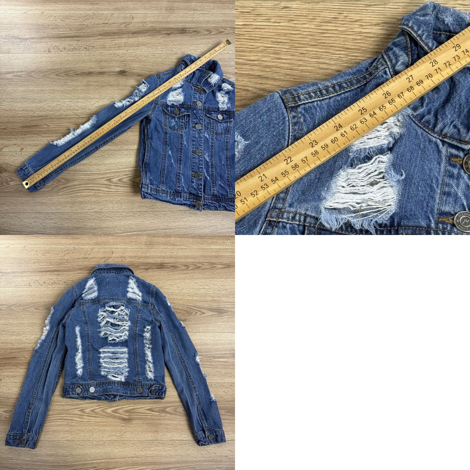 Vintage VINTAGE JW Signature Denim Jacket Womens Small Blue Cropped Distressed Cotton Denim Jacket S Womens Size 28" / US 6 / IT 42 - 8 Thumbnail