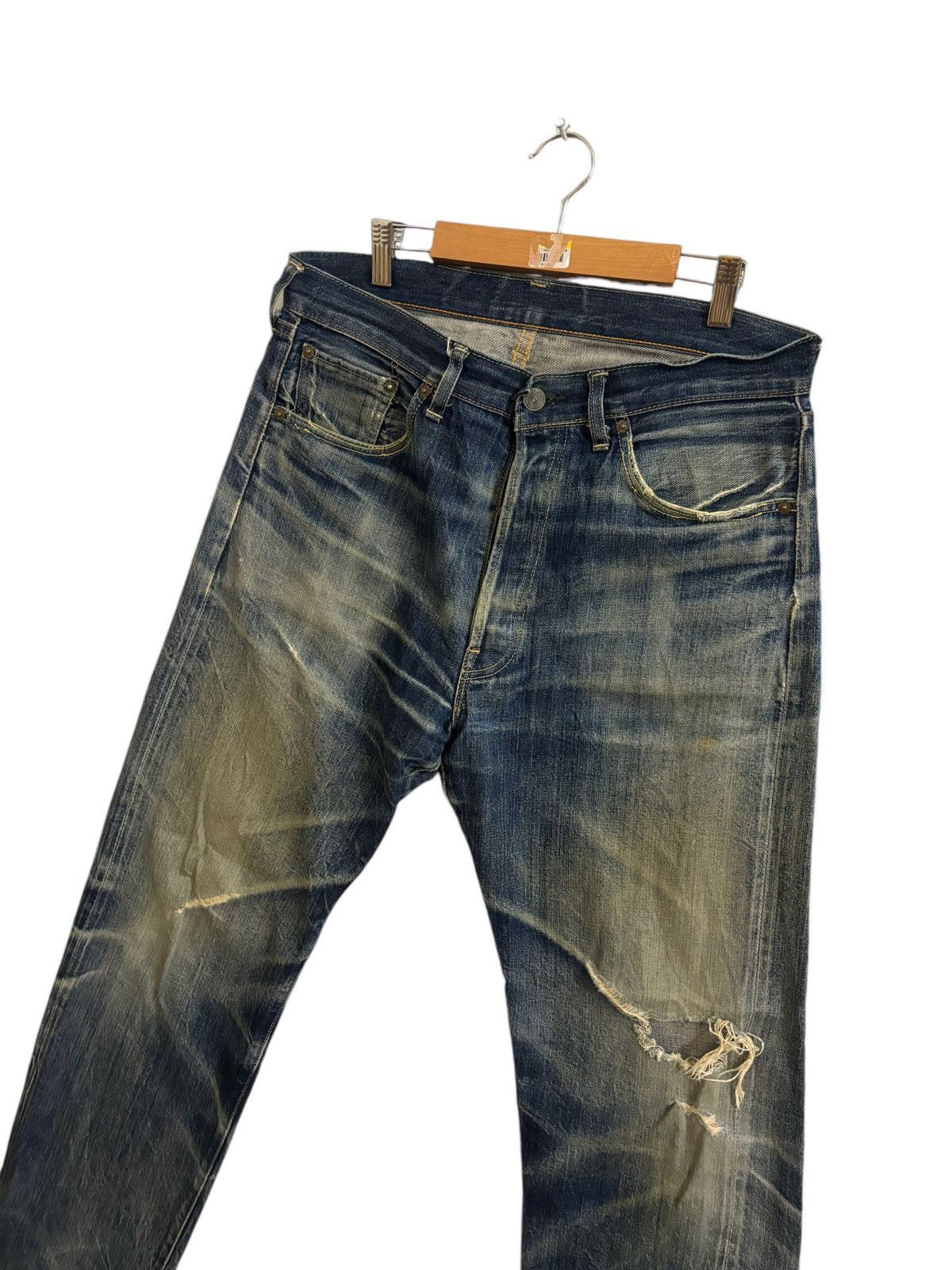 Levi's × Levi's Vintage Clothing LEVI’S BIG E J22 DISTRESSED DENIM Size US 32 / EU 48 - 5 Thumbnail