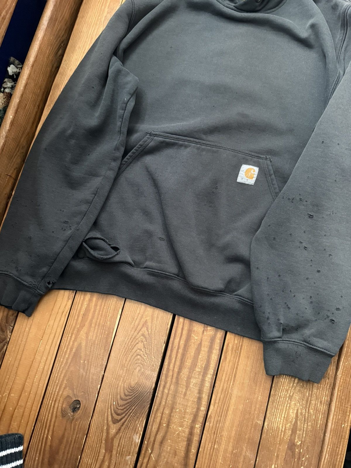 Carhartt × Vintage Vintage Carbartt Faded Distressed Black Hoodie Size US L / EU 52-54 / 3 - 3 Thumbnail