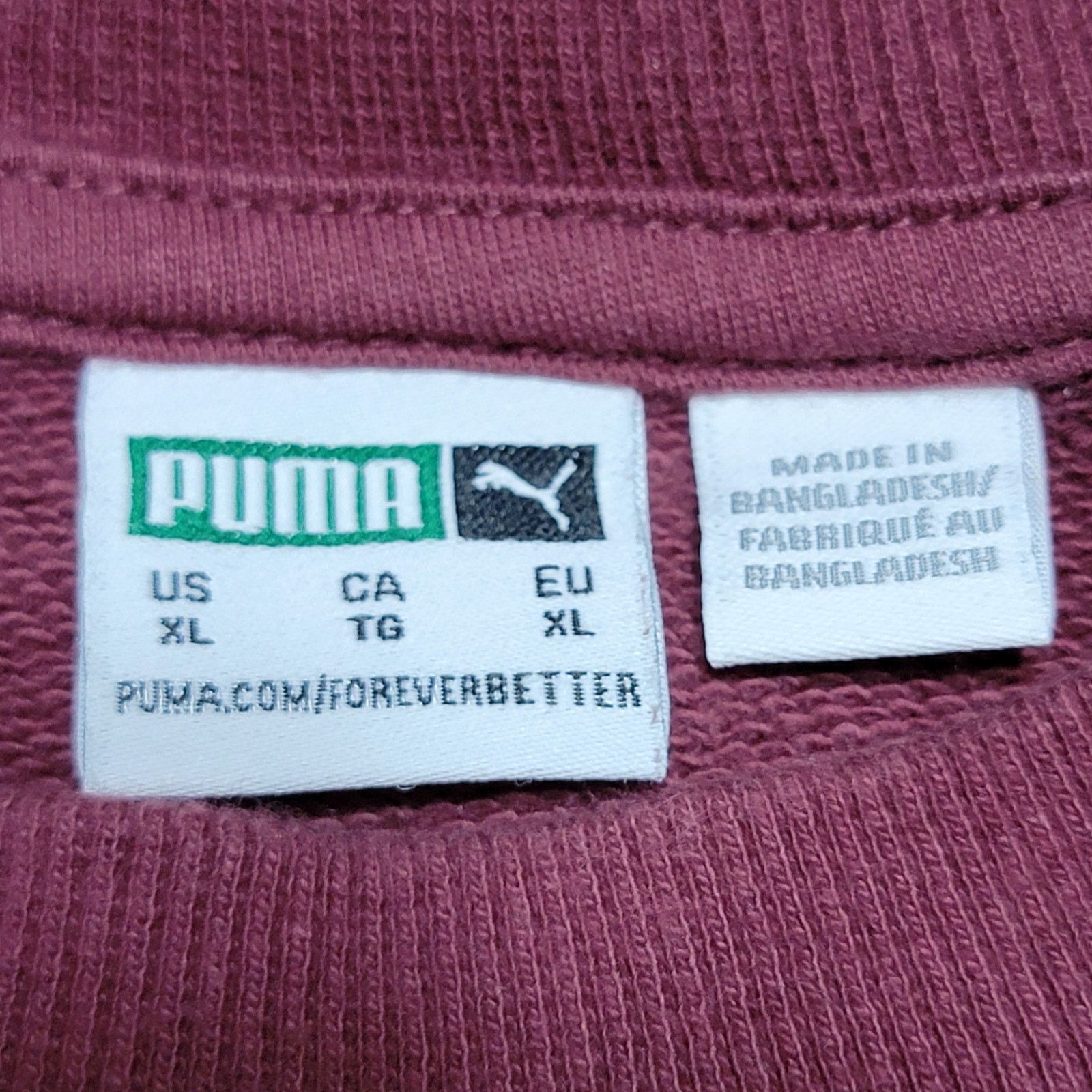 Puma Puma LS Maroon Pull-Over Oversized Sweat Shirt - Size XL Size XL / US 12-14 / IT 48-50 - 4 Thumbnail
