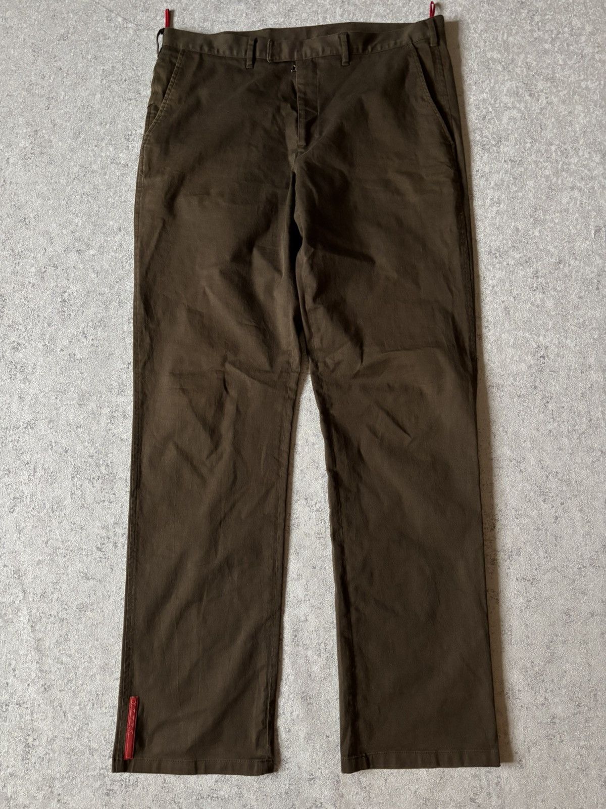 VINTAGE PRADA RED TAB BROWN PANTS