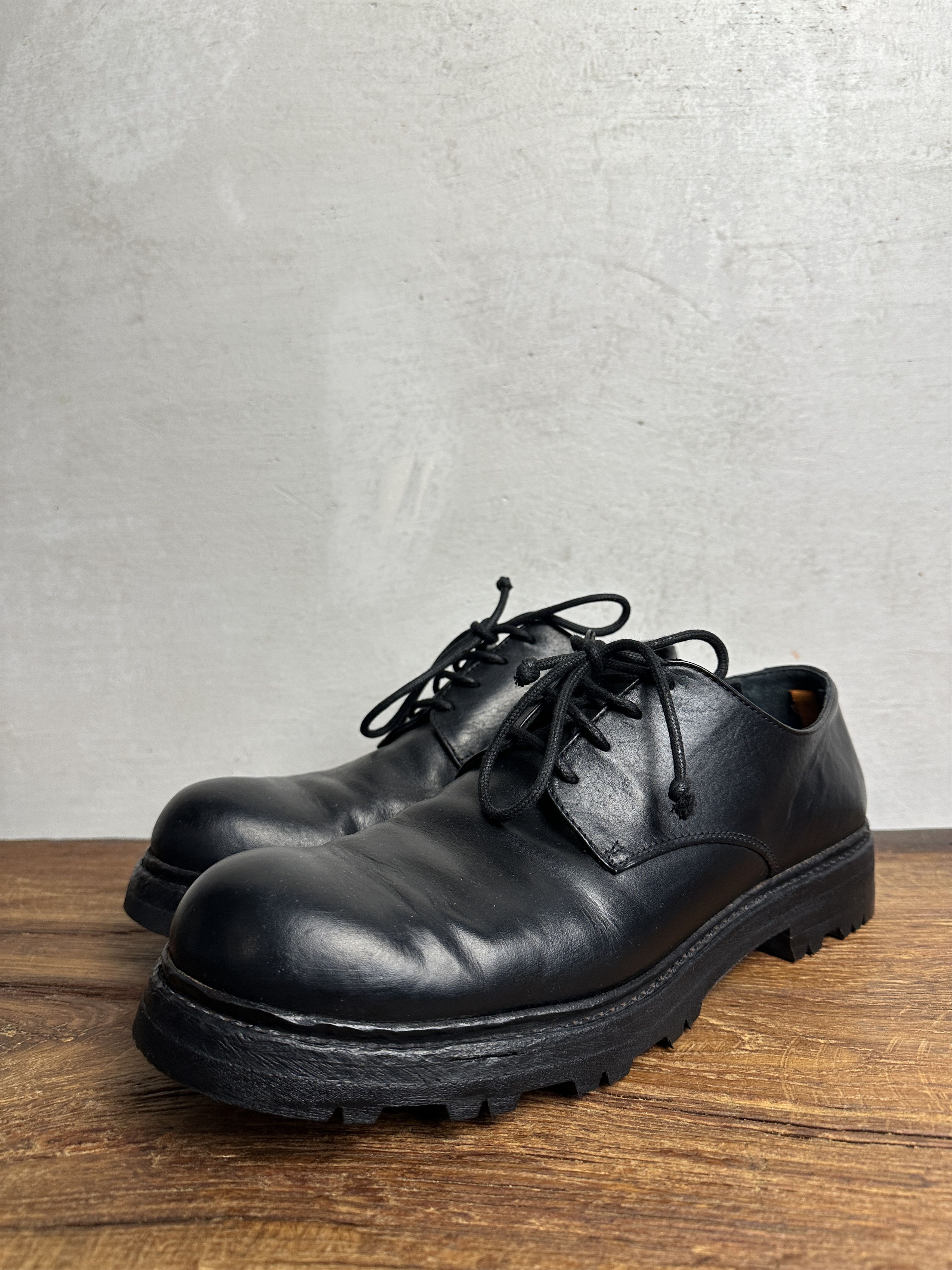 Other Open Closed Burnished Black Leather Shoes Size 43 Italy Size US 10 / EU 43 - 1 Thumbnail