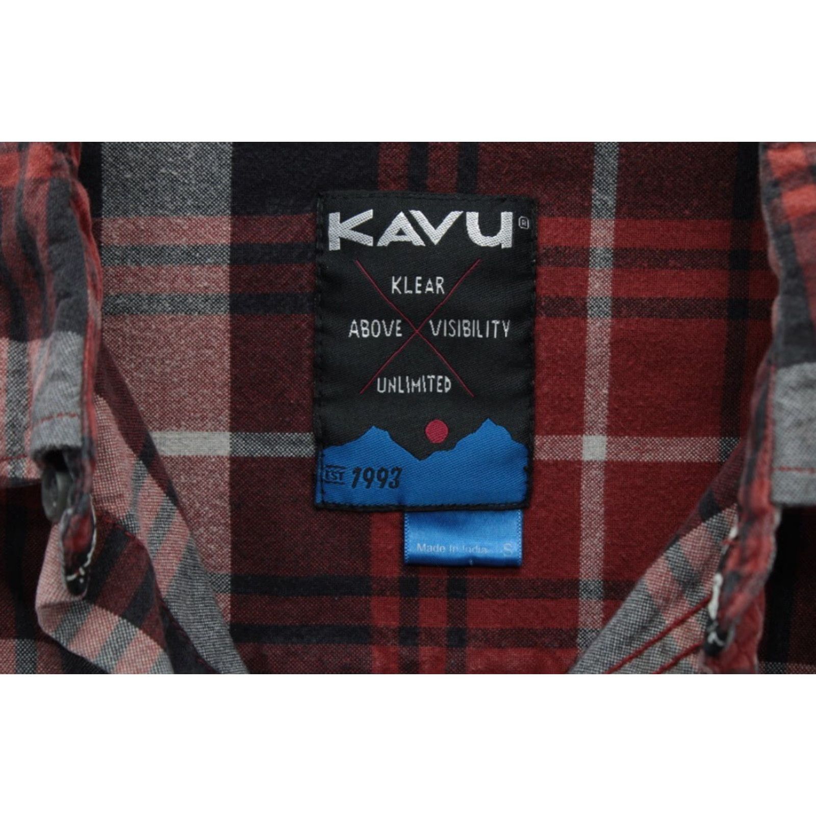 KAVU VINTAGE KAVU Shirt Plaid Woven Cotton Long Sleeve Red Men's Small Gorpcore Size US S / EU 44-46 / 1 - 3 Thumbnail