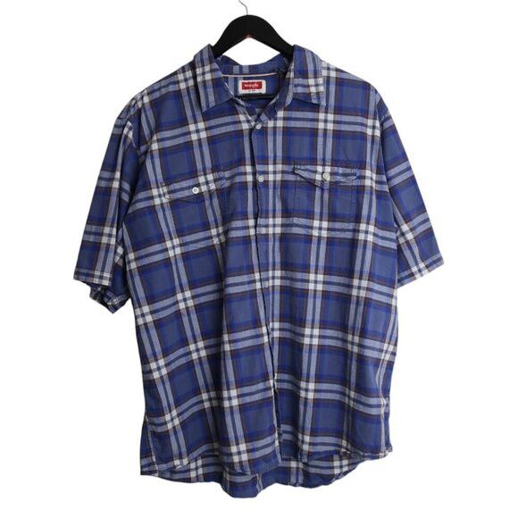 Wrangler Wrangler Men’s Blue Plaid Short-Sleeve Button-Down Shirt Size US XXL / EU 58 / 5 - 1 Thumbnail