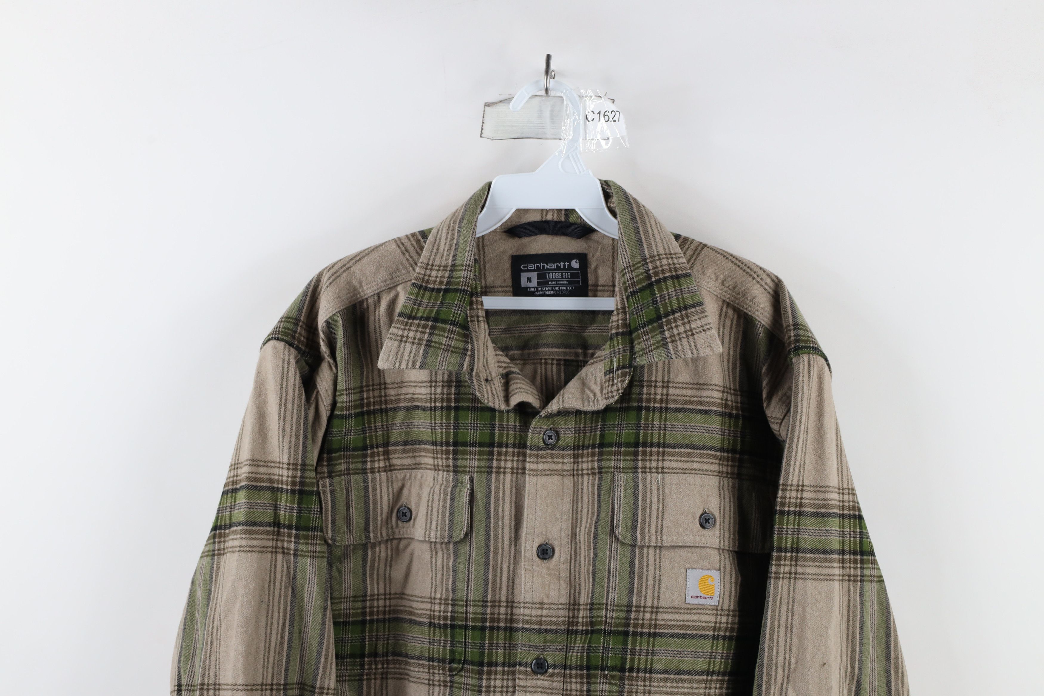 Carhartt × Vintage Vintage Carhartt Fit Heavyweight Flannel Button Shirt Plaid Size ONE SIZE - 2 Thumbnail