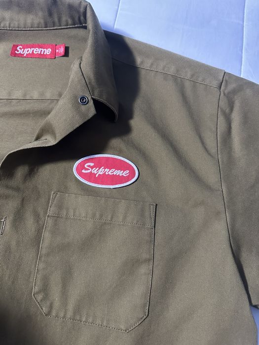 Supreme Supreme Thermal Sleeve Work Shirt 'Olive' | Grailed