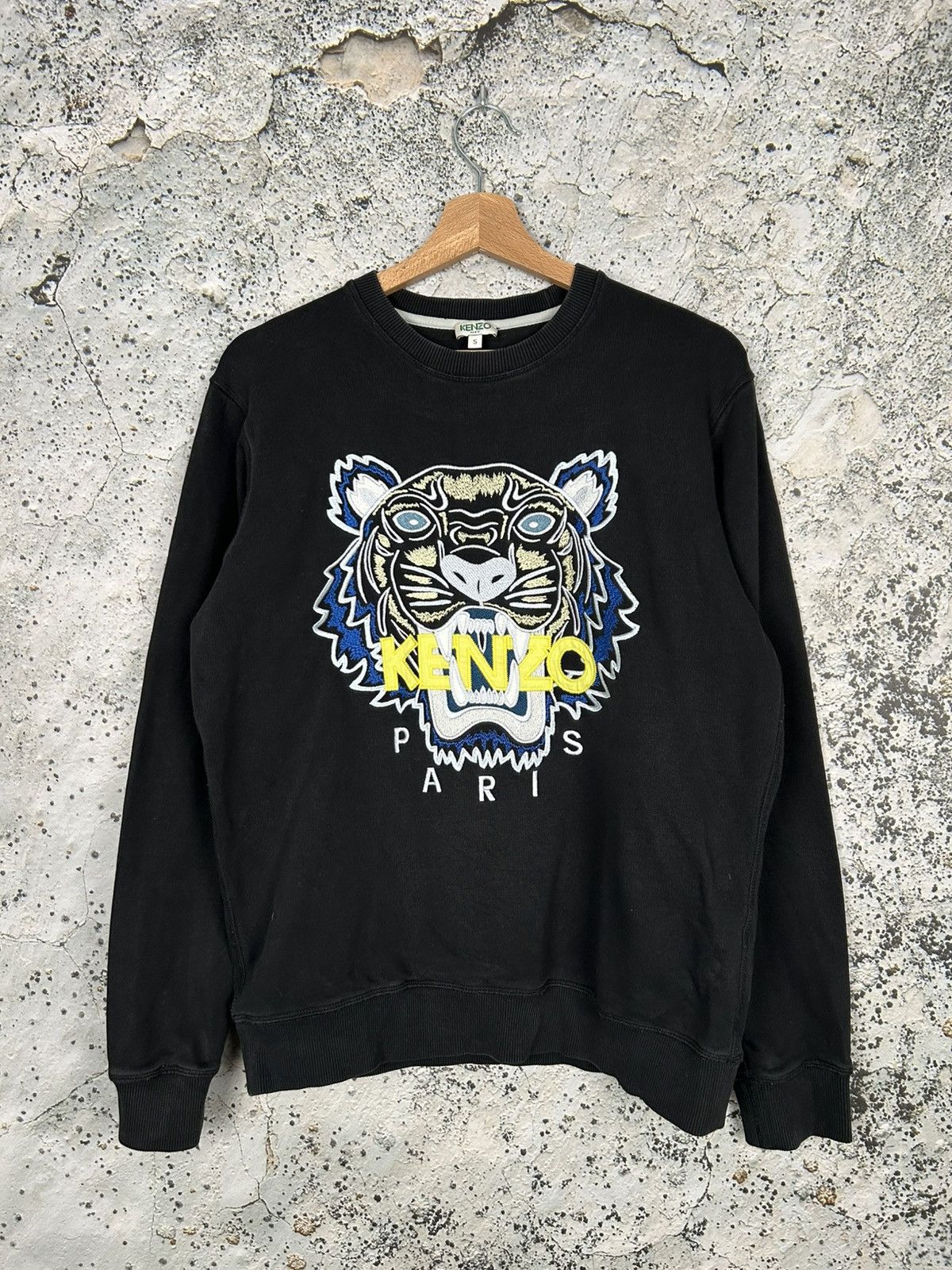Kenzo Paris Tiger Black Crewneck Designer Vintage Streetwear