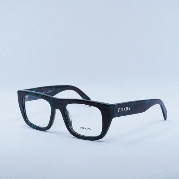 image of New Prada Pra17V 17U1O1 53 Mm Emerald Marble Eyeglasses in Green, Men's