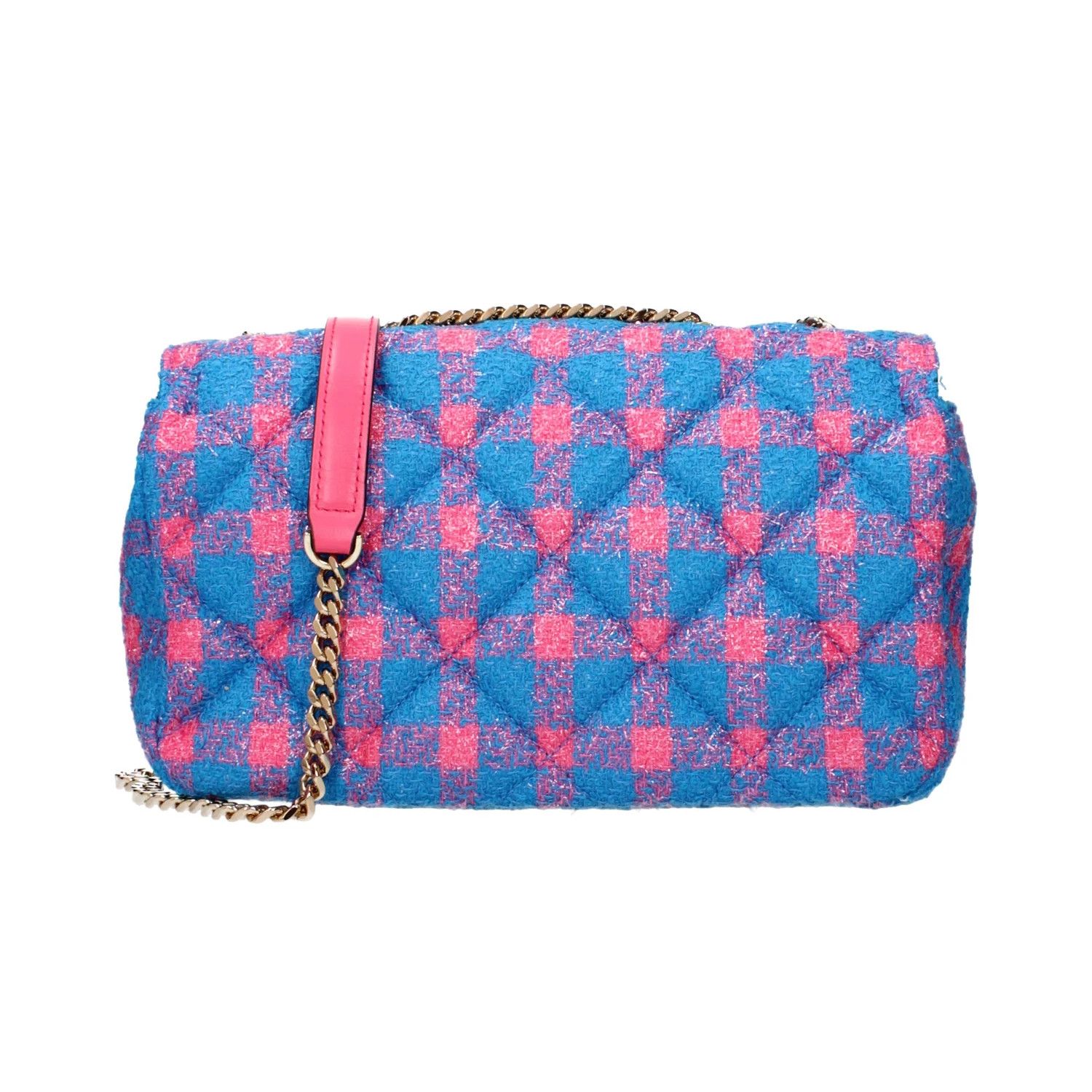 Versace VERSACE La Medusa pink blue tweed chain strap shoulder bag Size ONE SIZE - 2 Thumbnail