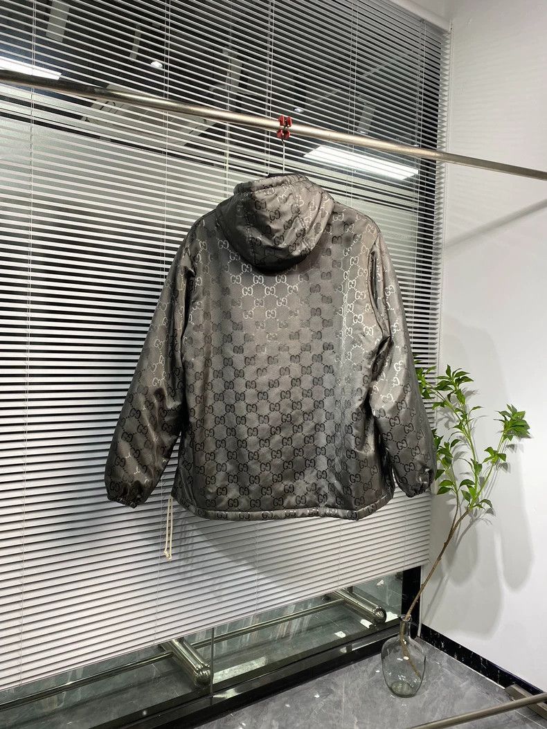 Gucci Gucci Monogrammed Hooded Jacket in Grey-2506 Size US XL / EU 56 / 4 - 2 Thumbnail