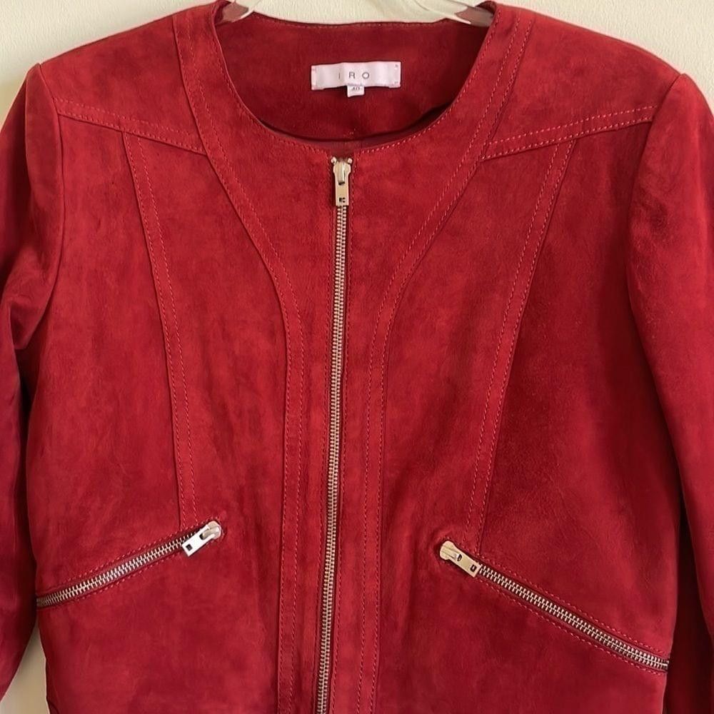 Iro IRO Tatiana Leather Jacket in Red Size 40 (French) Size M / US 6-8 / IT 42-44 - 3 Thumbnail