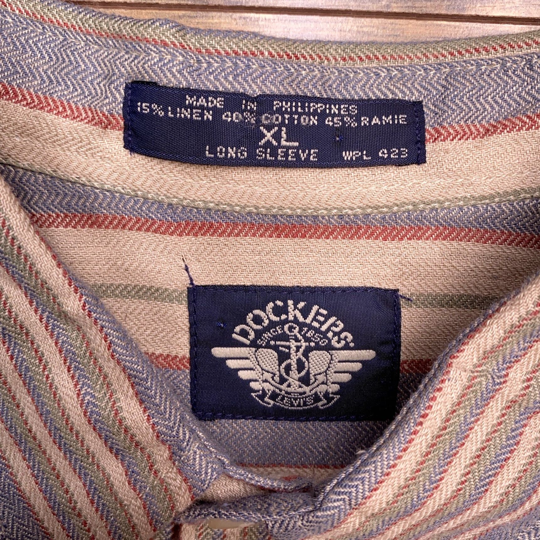 Dockers VINTAGE Dockers Shirt Mens XL Button-Up Linen Herringbone Pocket USA New Size US XL / EU 56 / 4 - 4 Thumbnail