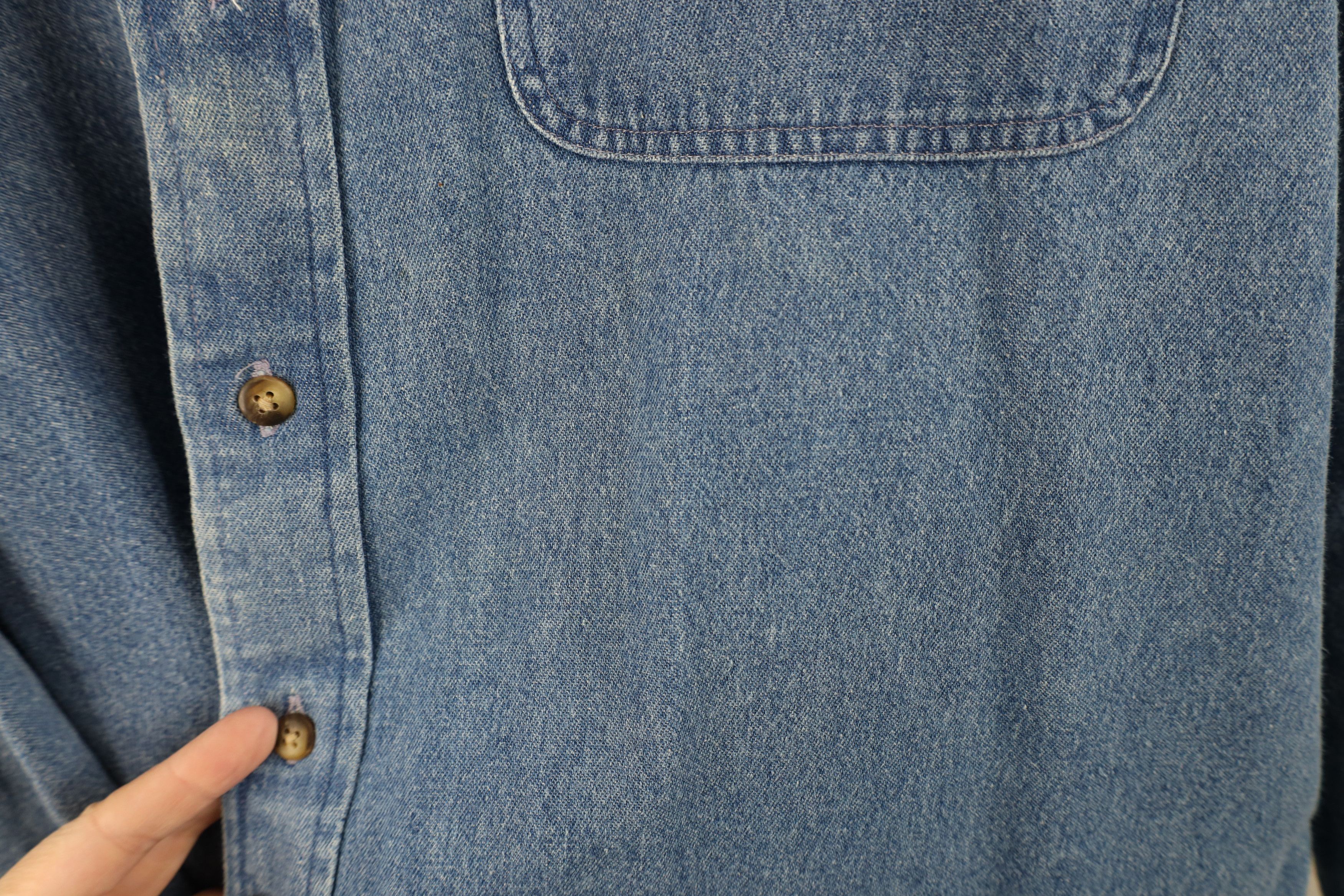Vintage Vintage 90s Streetwear Collared Denim Jean Button Down Shirt Size US L / EU 52-54 / 3 - 4 Thumbnail