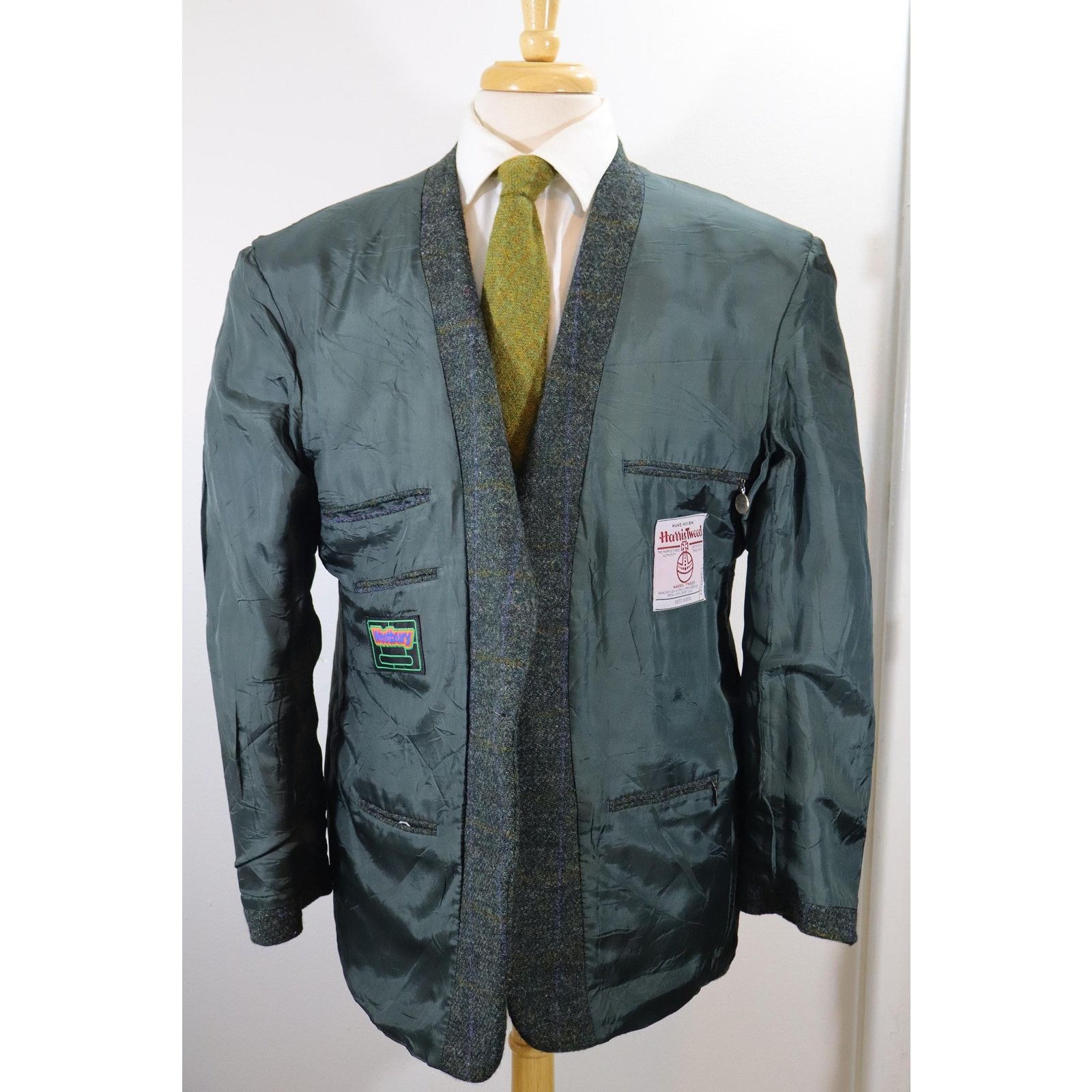 Harris Tweed 46R Vintage Westbury Harris Tweed Forest Green Men's Blazer Size 46R - 4 Thumbnail