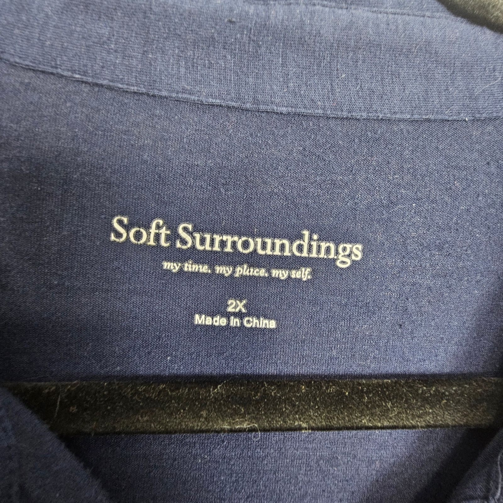 Soft Surroundings Soft Surroundings Navy Blue Button Front Blouse Women 2X Size XS / US 0-2 / IT 36-38 - 6 Thumbnail