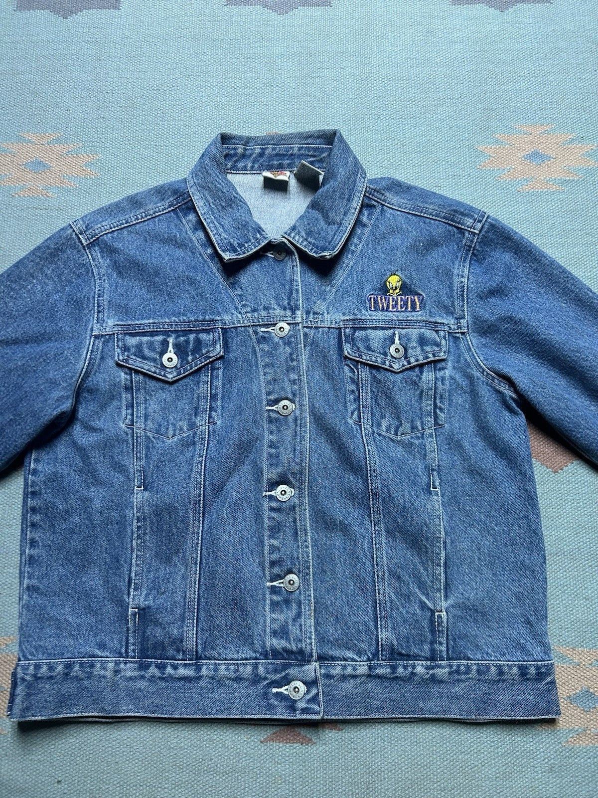 Vintage Vtg looney tunes denim jacket tweety bird embroidered large Size L / US 10 / IT 46 - 6 Thumbnail