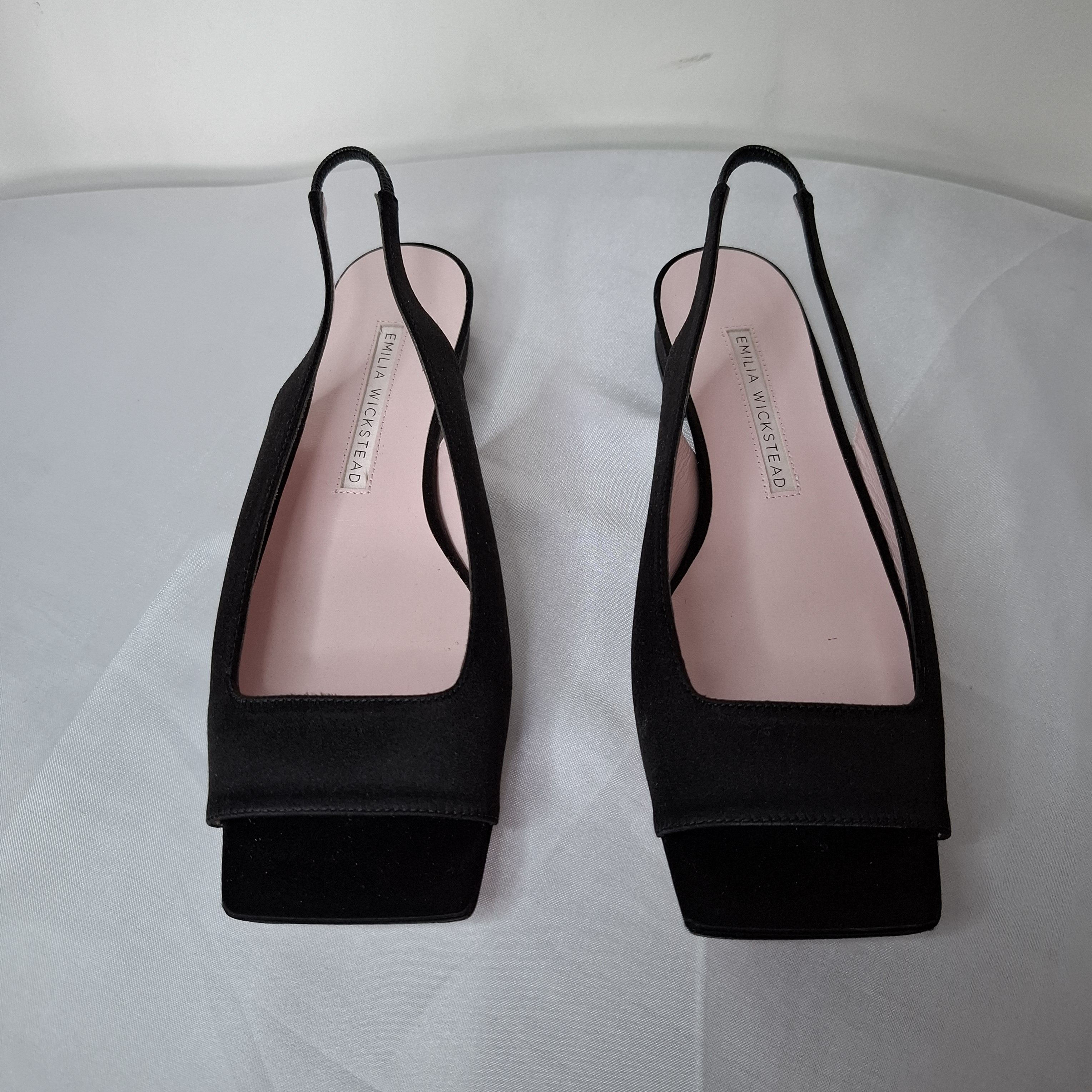 Emilia Wickstead Emilia Wickstead Sabine Open Toe Black Slingback Flats Size US 5.5 / IT 35.5 - 2 Thumbnail