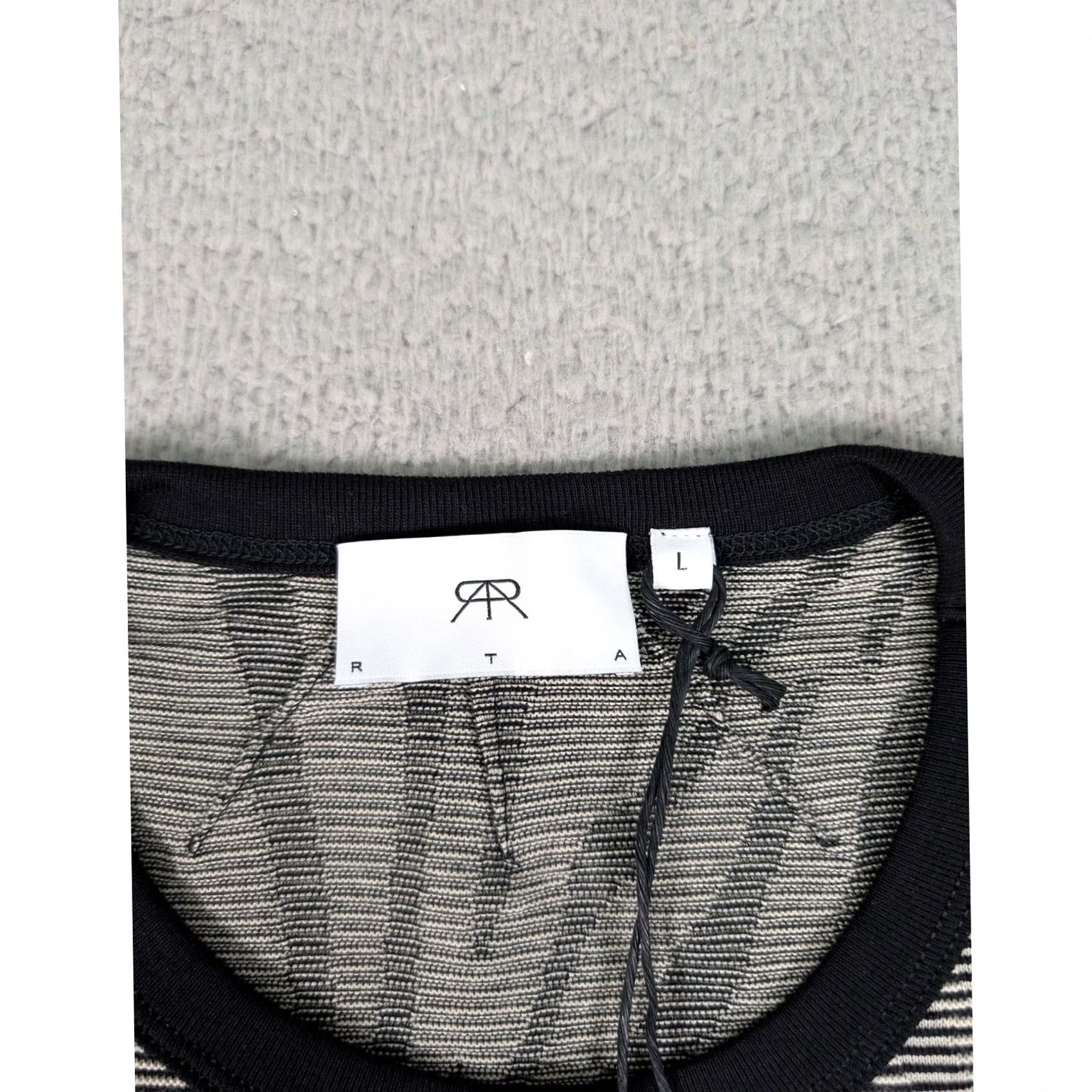 Rta RtA Shirt Mens Large Black Beige Zebra Stripe Holographic Iridescent Oversized Size US L / EU 52-54 / 3 - 7 Thumbnail