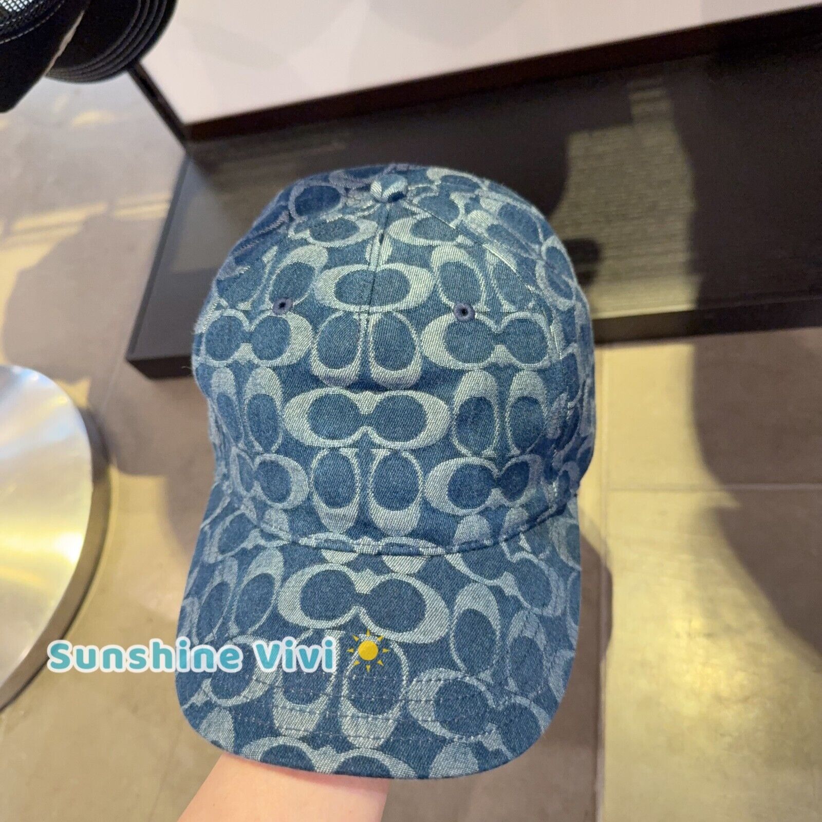 Coach NWT Coach Woman's Signature Denim Baseball Hat CZ925 M/L Size ONE SIZE - 1 Thumbnail