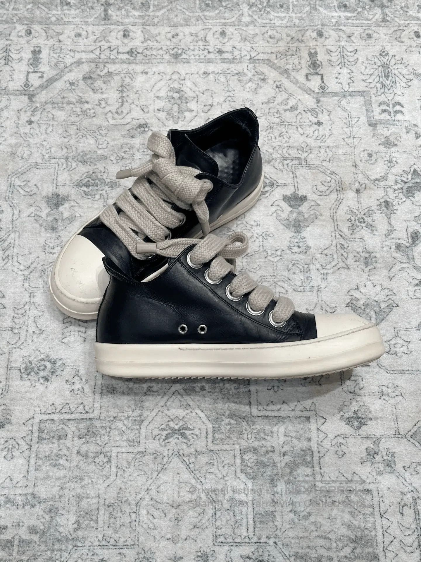Rick Owens Rick Owens Leather Low-Top Thick Laces. Size US 9 / EU 42 - 4 Thumbnail