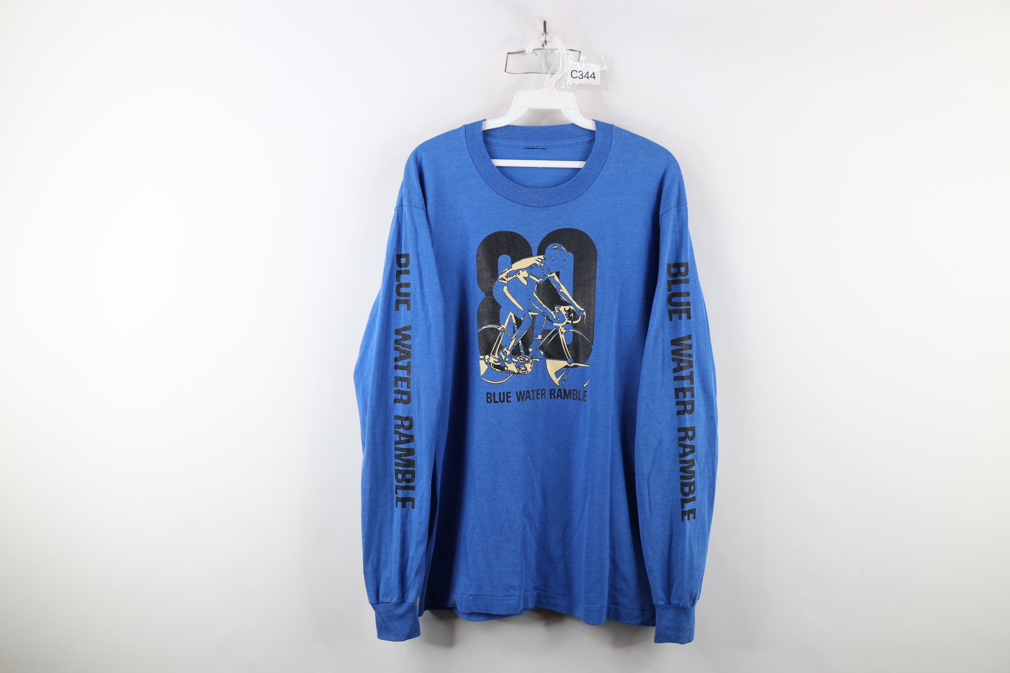 Vintage Vintage 80s Water Ramble Bicycle Cycling Long Sleeve T-Shirt Size US M / EU 48-50 / 2 - 1 Thumbnail