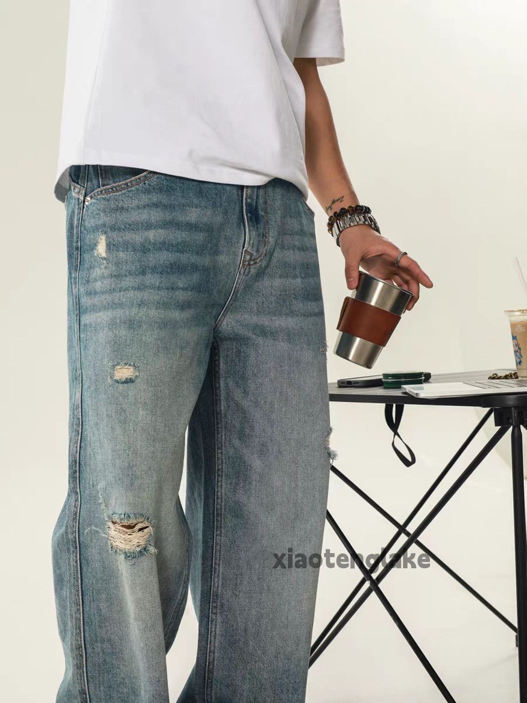Jean Unisex washed faded cleanfit yuppie loose y2k jeans Size US 38 / EU 54 - 2 Thumbnail