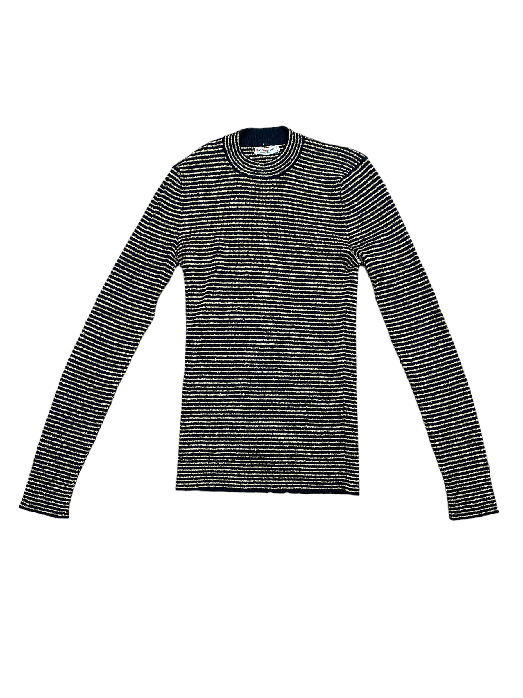 image of YVES Saint Laurent 1970 Black Gold Sweater, Women's (Size XS)