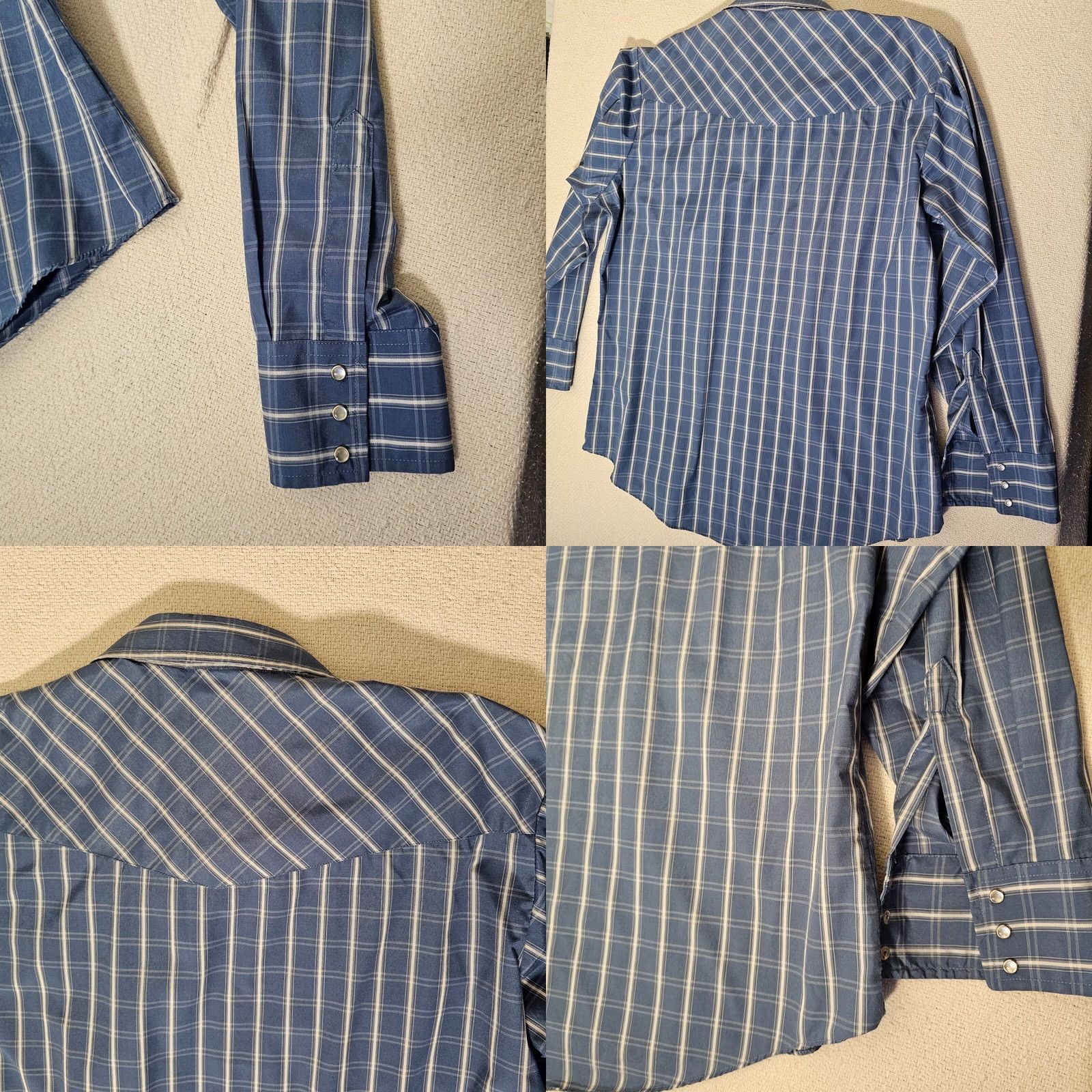 Vintage VINTAGE Ely Cattleman Shirt Men's XL Blue Plaid Western Pockets Pearl Snap Button Down Size US XL / EU 56 / 4 - 8 Thumbnail