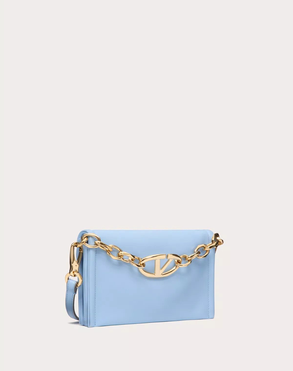 Valentino oc11z0725 Size:OS/Nappa Leather With Chain Bag in Sky Blue Size ONE SIZE - 2 Thumbnail
