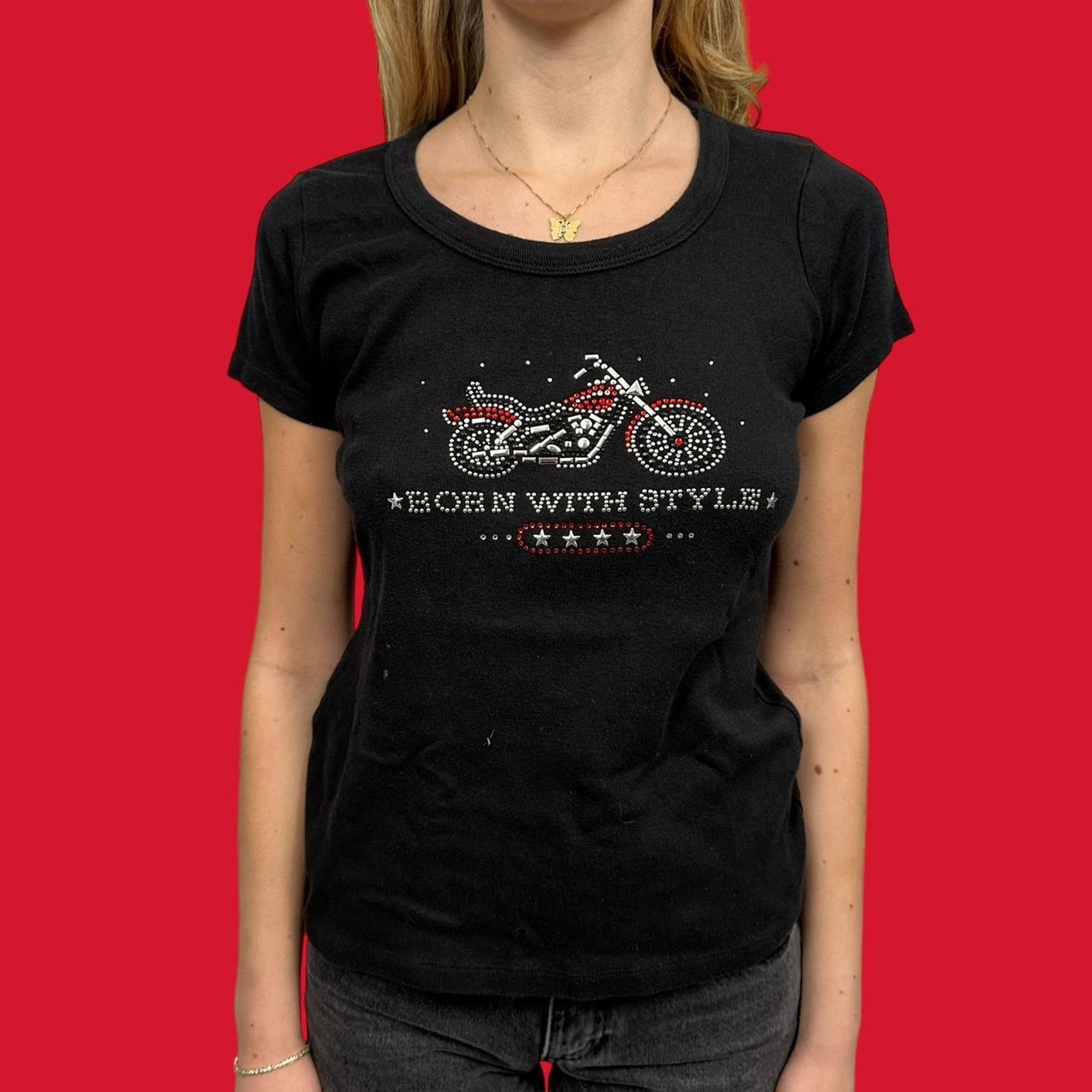 Other Vintage womens born with style Biker Tee Size M / US 6-8 / IT 42-44 - 1 Thumbnail