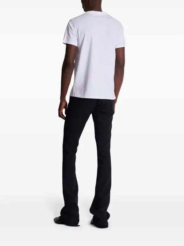 Balmain o1s1wg110925 Palm Print Cotton T-Shirt in White Size US XL / EU 56 / 4 - 4 Thumbnail