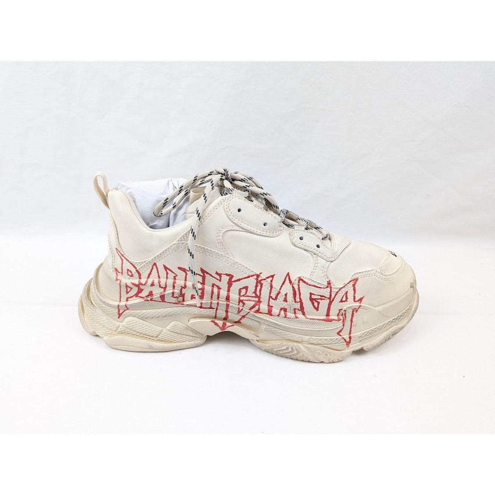 Balenciaga o1rshd1 Q:2 / Triple S Low-Top Sneakers in White/Red/Black Size US 10 / EU 43 - 1 Thumbnail