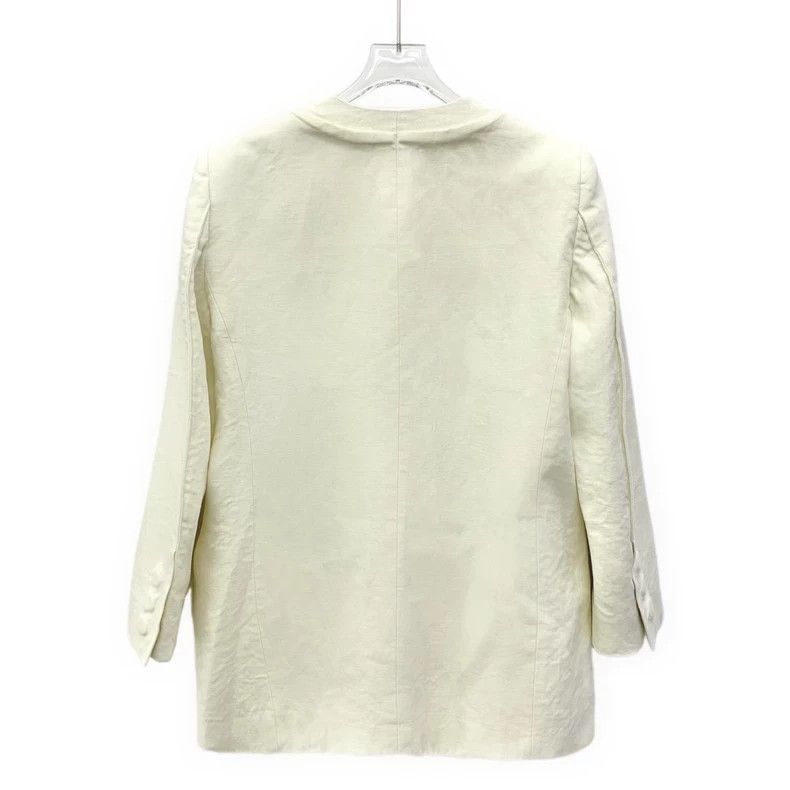 Fendi FENDI Beige linen notch collar double-breasted long-sleeve Size XXS / US 00 / IT 34 - 2 Thumbnail
