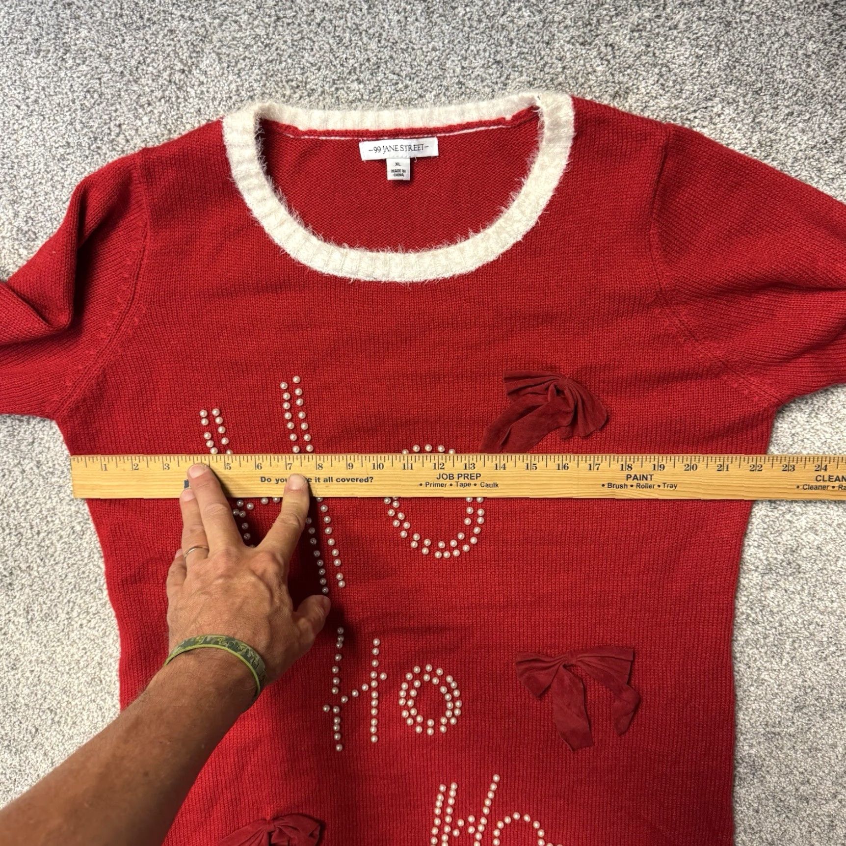 Vintage VINTAGE 99 Jane Street Ugly Christmas Sweater Dress XL Red Bow Knit Short Sleeve Women Winter Christmas Classic Festive Coquette Party Dress Size XL / US 12-14 / IT 48-50 - 5 Thumbnail
