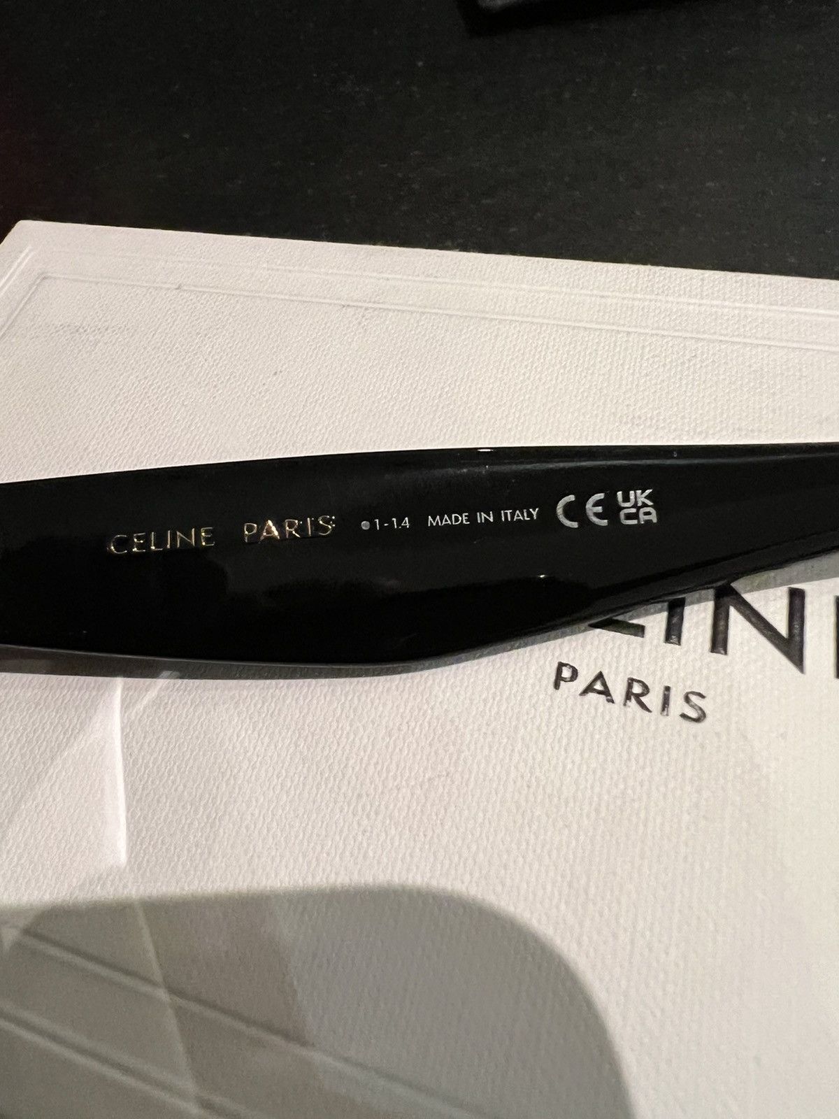 Celine Celine acetate black gold square sunglasses Size ONE SIZE - 9 Thumbnail