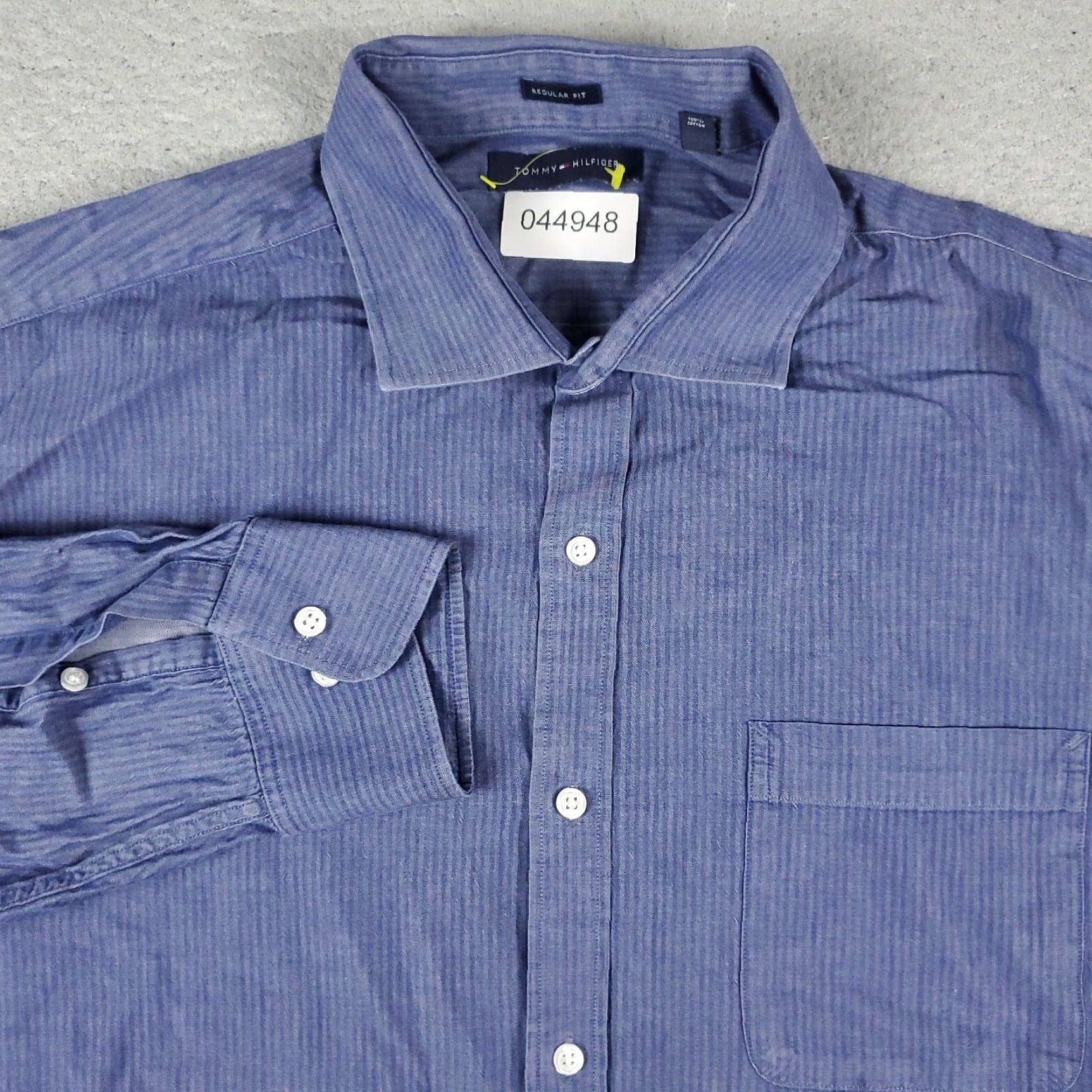 Tommy Hilfiger Tommy Hilfiger Button-Up Shirt Mens 2XL Blue Casual Long Sleeve Regular Fit Size US XXL / EU 58 / 5 - 2 Thumbnail