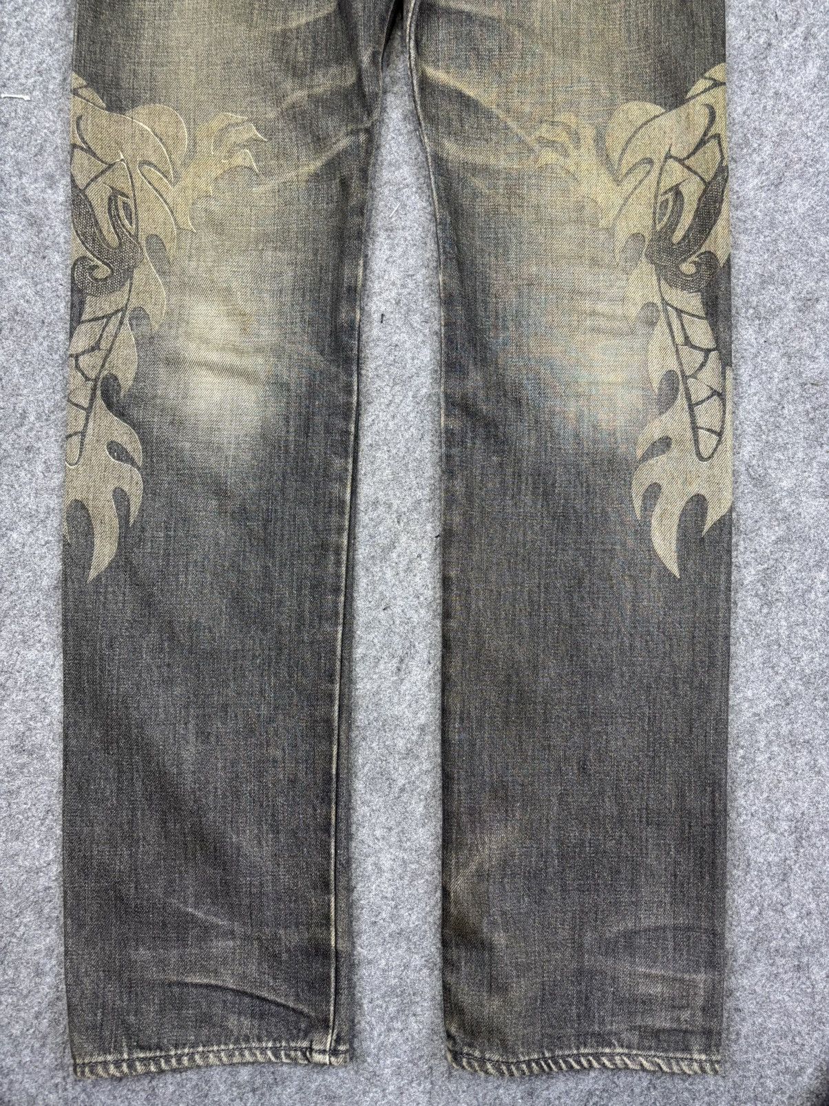 Japanese Brand 💥Artisanal💥Archival Marquis Twin Dragon Mural Denim F972 Size US 32 / EU 48 - 5 Thumbnail
