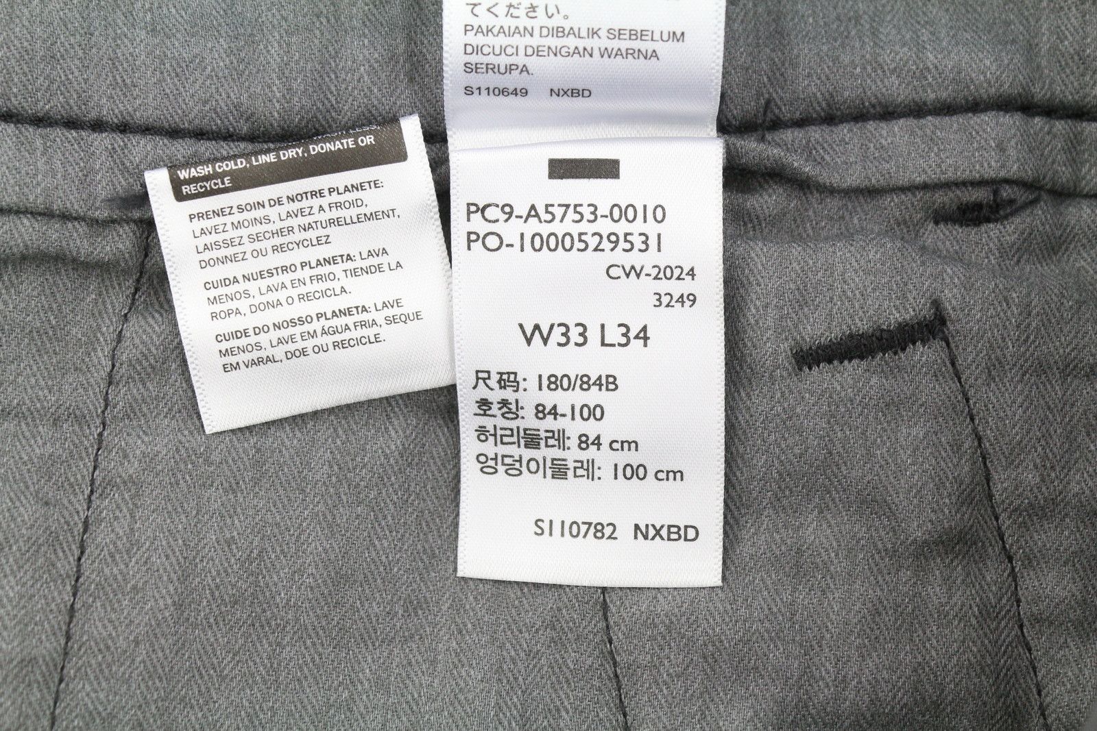 Levi's XX CHINO W33/L34 Dark Grey Straight Zip Pants 87057 Size US 33 - 9 Thumbnail