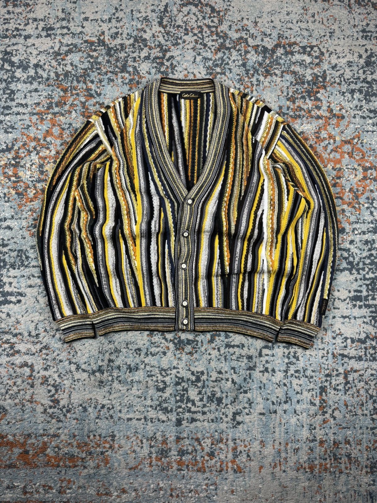 Carlo Colucci × Vintage Vintage 90s Carlo Colucci crazy cardigan coogi style Size US L / EU 52-54 / 3 - 1 Thumbnail