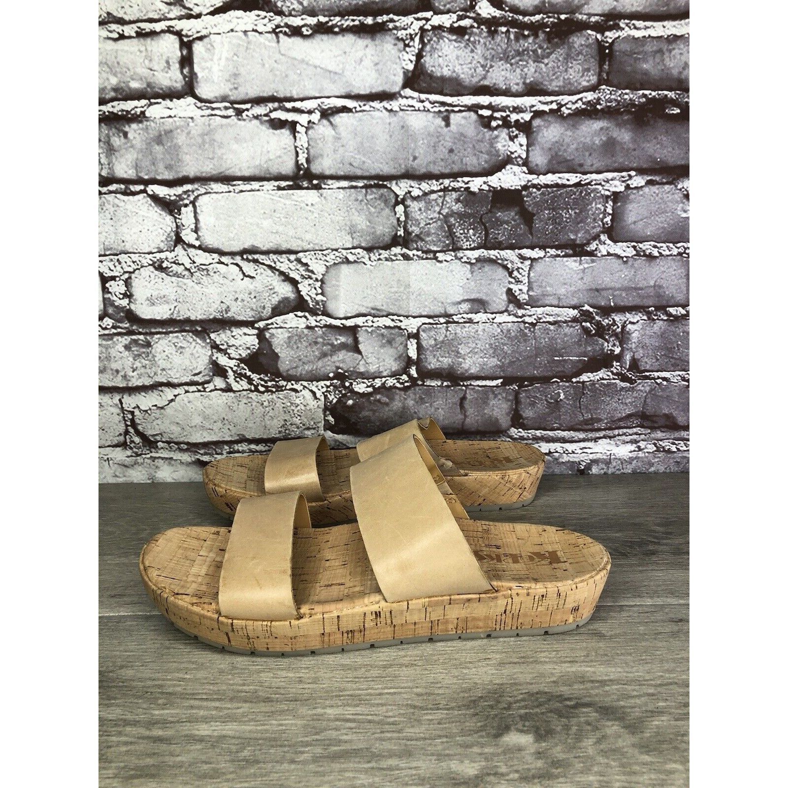 Other Korks Nude Leather Slip On Slides Cork Casual Wedge Shoes Wo Size US 9 / IT 39 - 5 Thumbnail