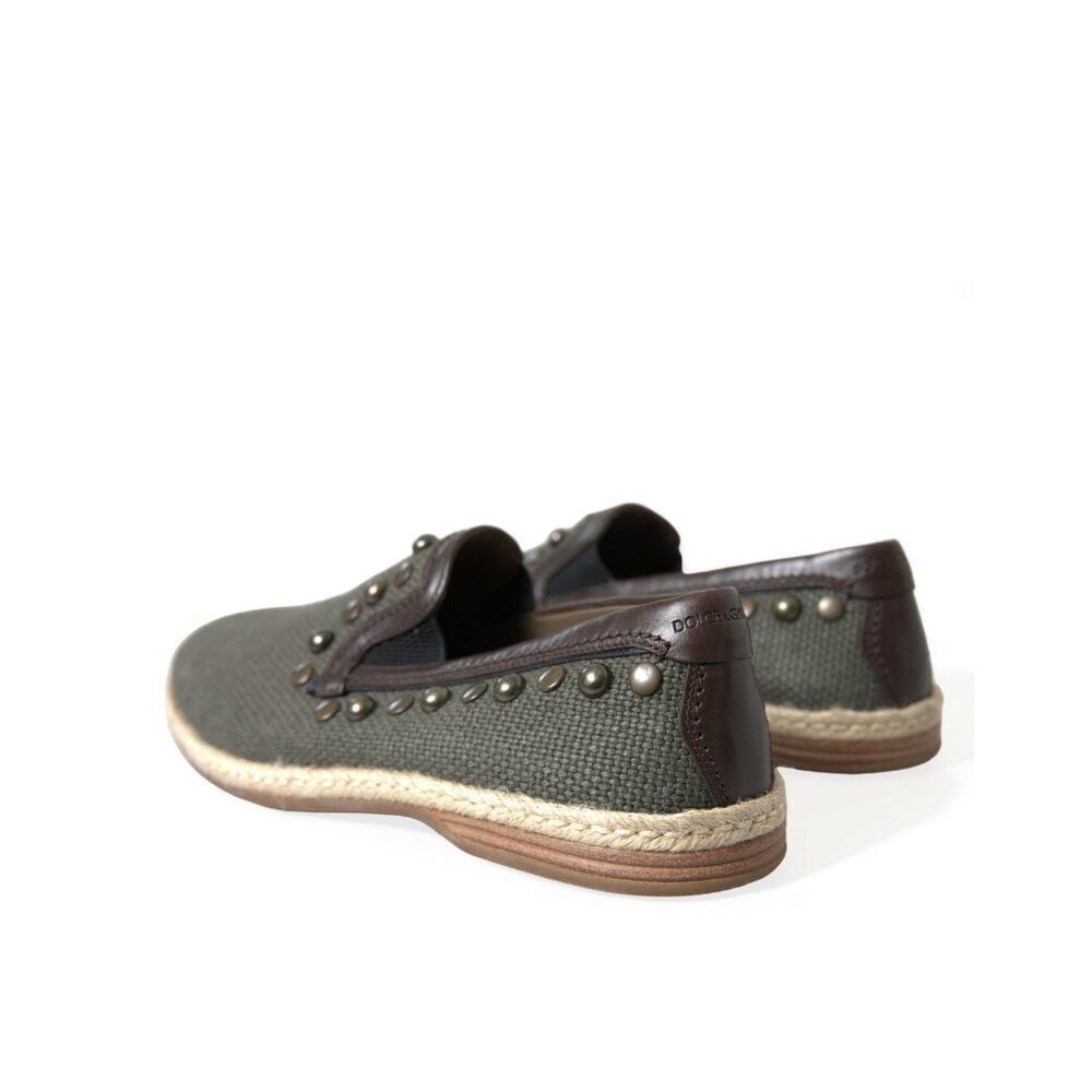 Dolce & Gabbana Dolce & Gabbana Studded Canvas Loafer Slipper Shoes Size US 7 / EU 40 - 4 Thumbnail