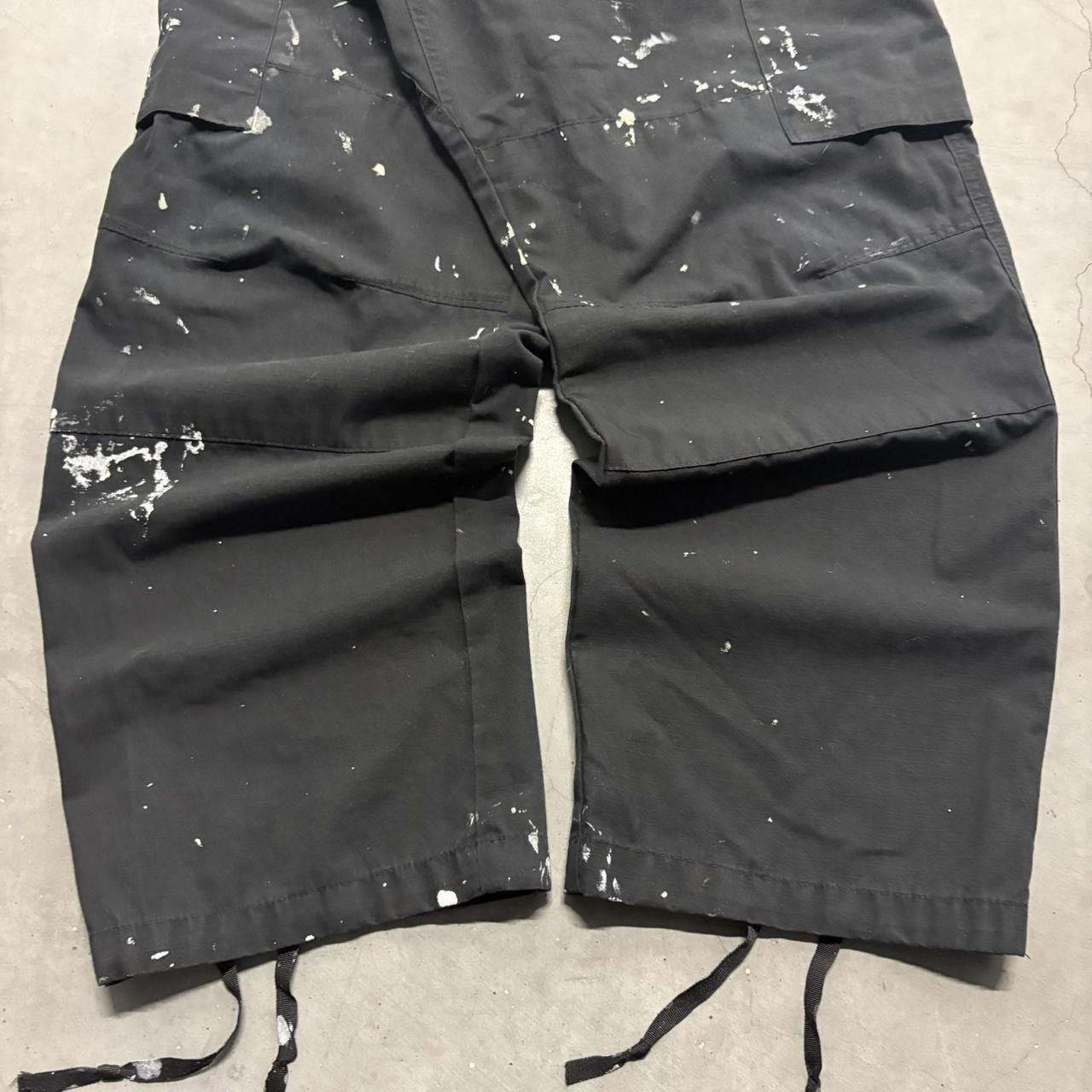 Vintage Crazy Vintage Y2K 2000s Baggy Black Paint Splatter Streetwear Style Grunge Cargo Pants! Size US 36 / EU 52 - 5 Thumbnail