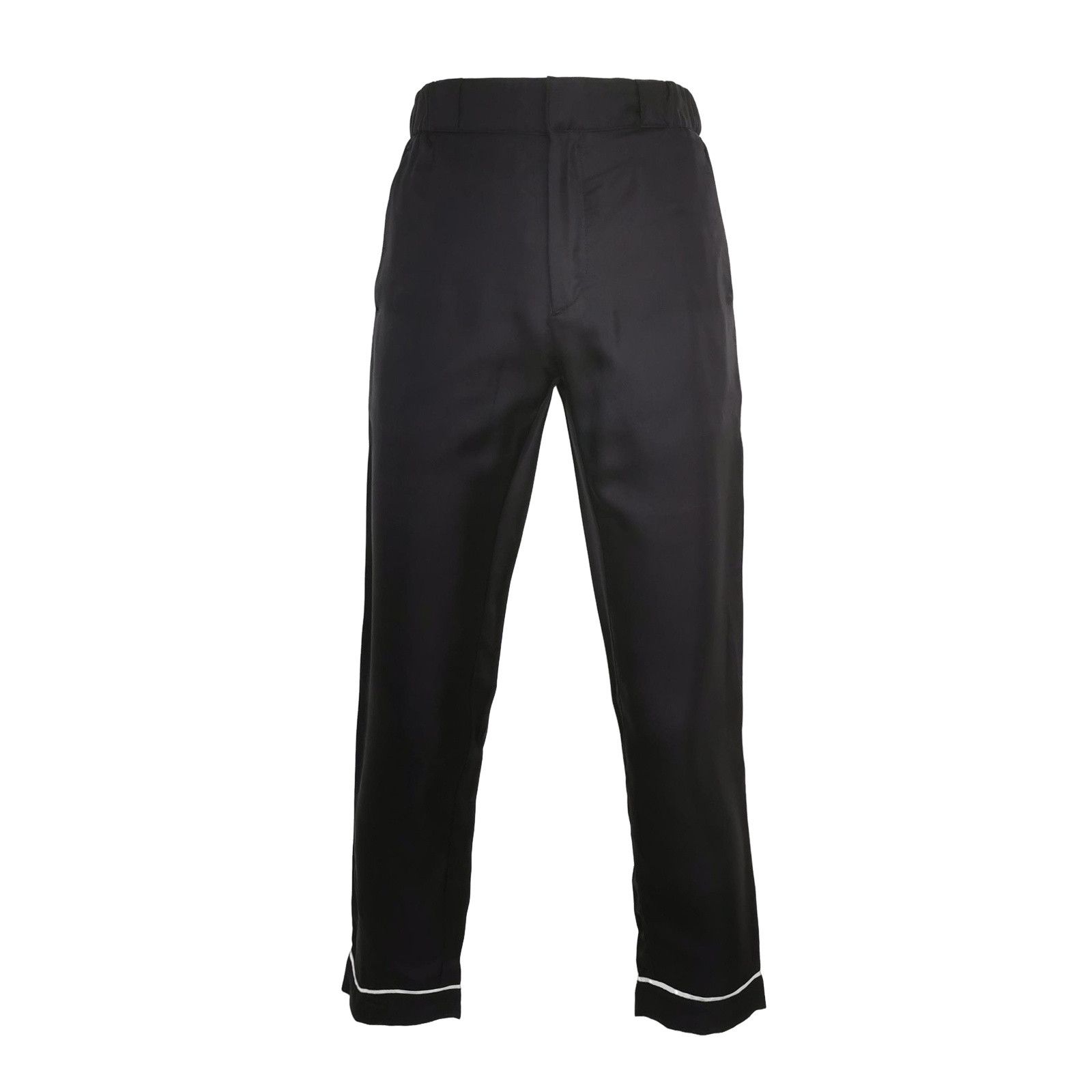 Prada Prada Silk Contrast Logo Trousers Size 44 Size US 28 / EU 44 - 1 Thumbnail