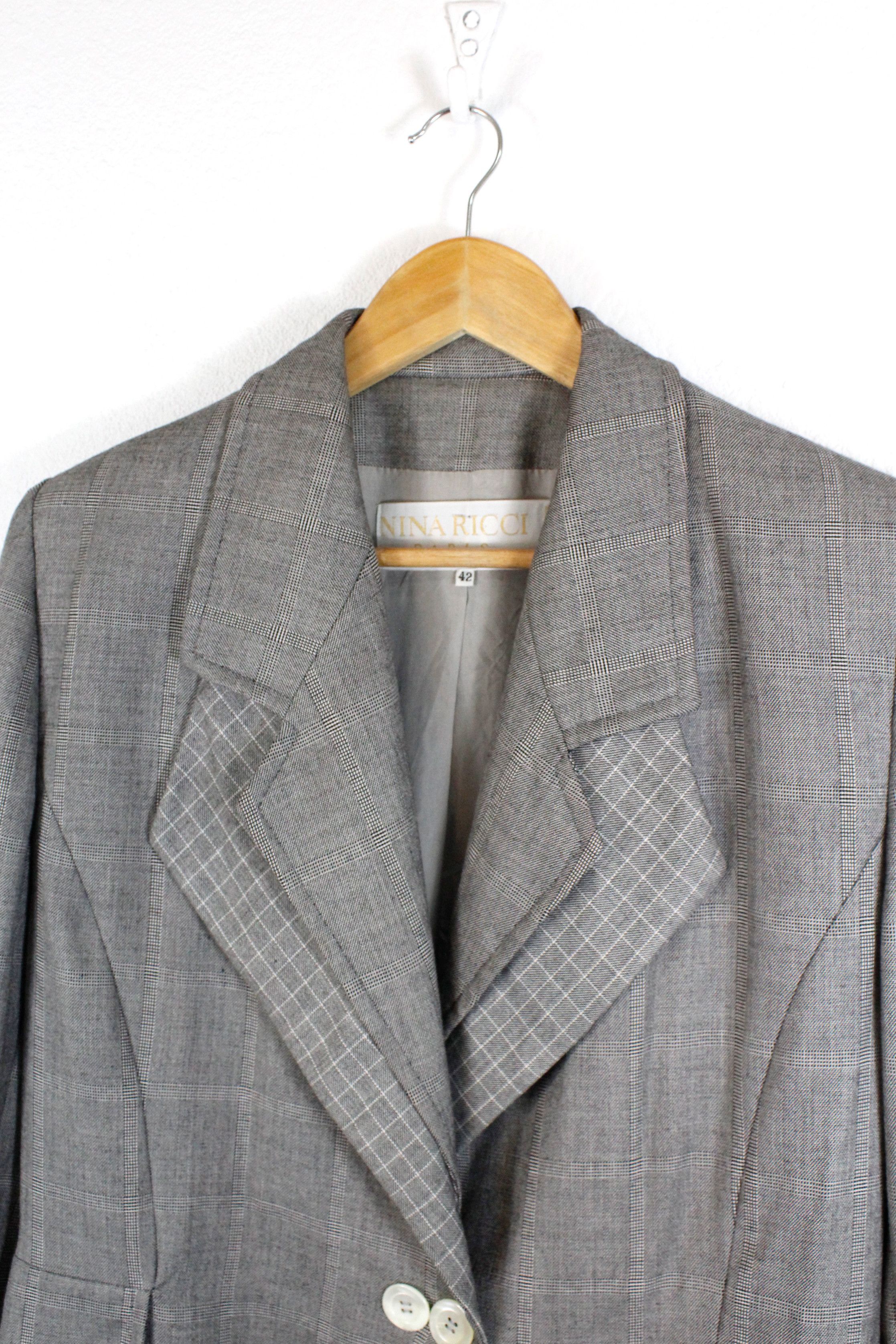 Nina Ricci Womens Nina Ricci Gray Wool Blazer Jacket 42 size Size M / US 6-8 / IT 42-44 - 2 Thumbnail