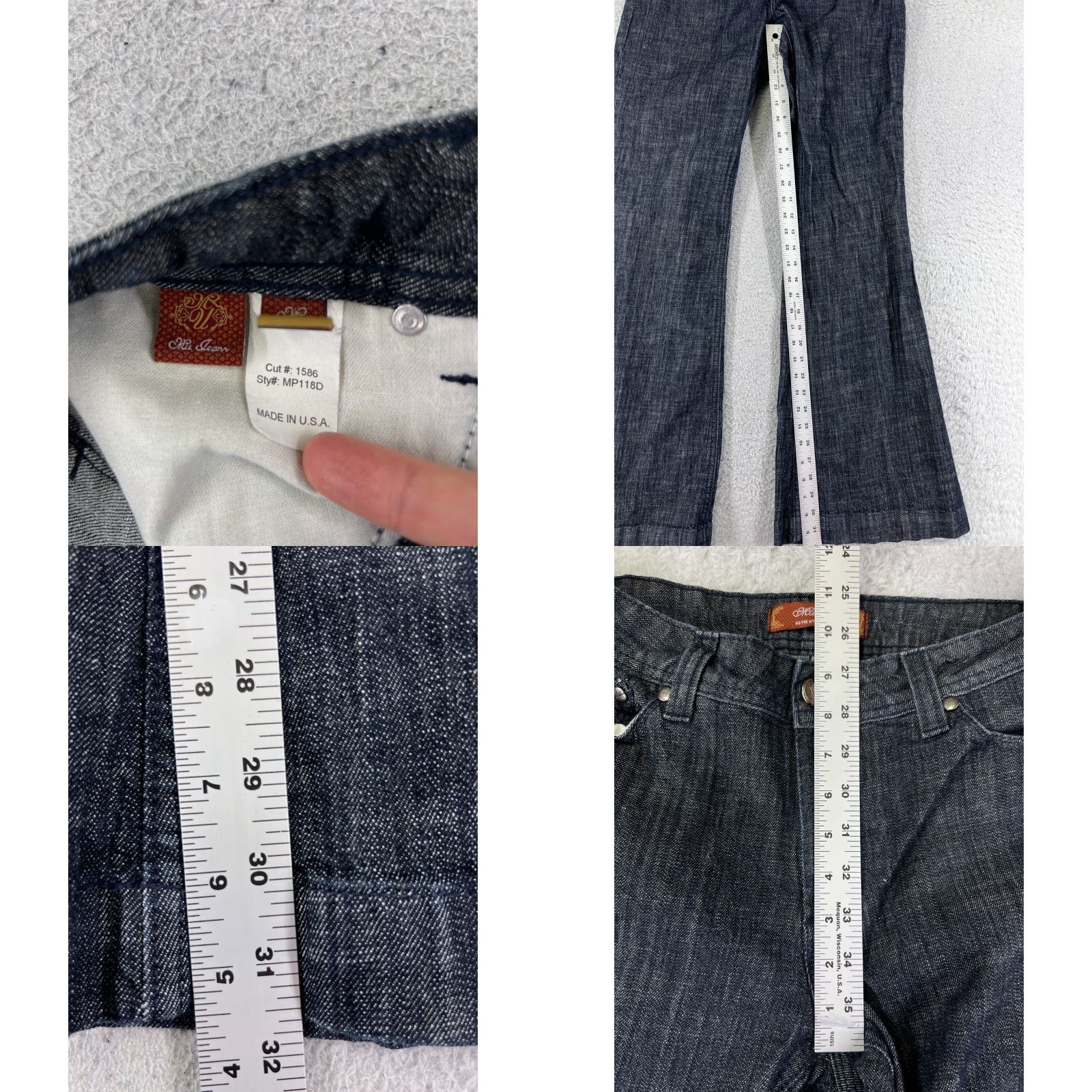Forever 21 FOREVER 21 Jeans Womens Flared Denim Dark Blue 28x32 8 Mid Rise 5-Pocket Cotton Blend Western US Made 28 32 Girls Womens Size 30" / US 8 / IT 44 - 8 Thumbnail