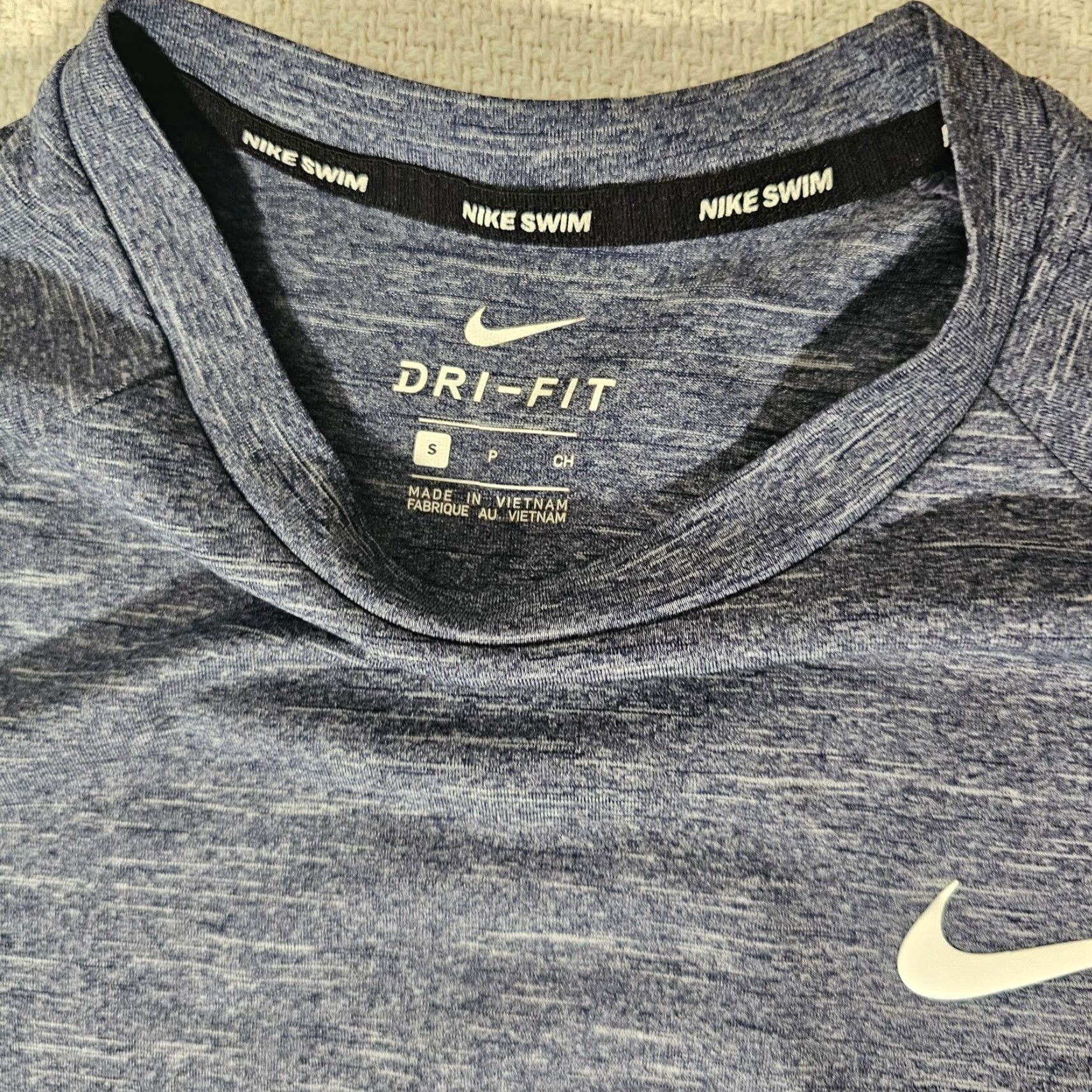 Nike Nike Swim Dri-FIT Stretch UPF 40+ Guard T Shirt S Heather Blue Men’s Size US S / EU 44-46 / 1 - 2 Thumbnail