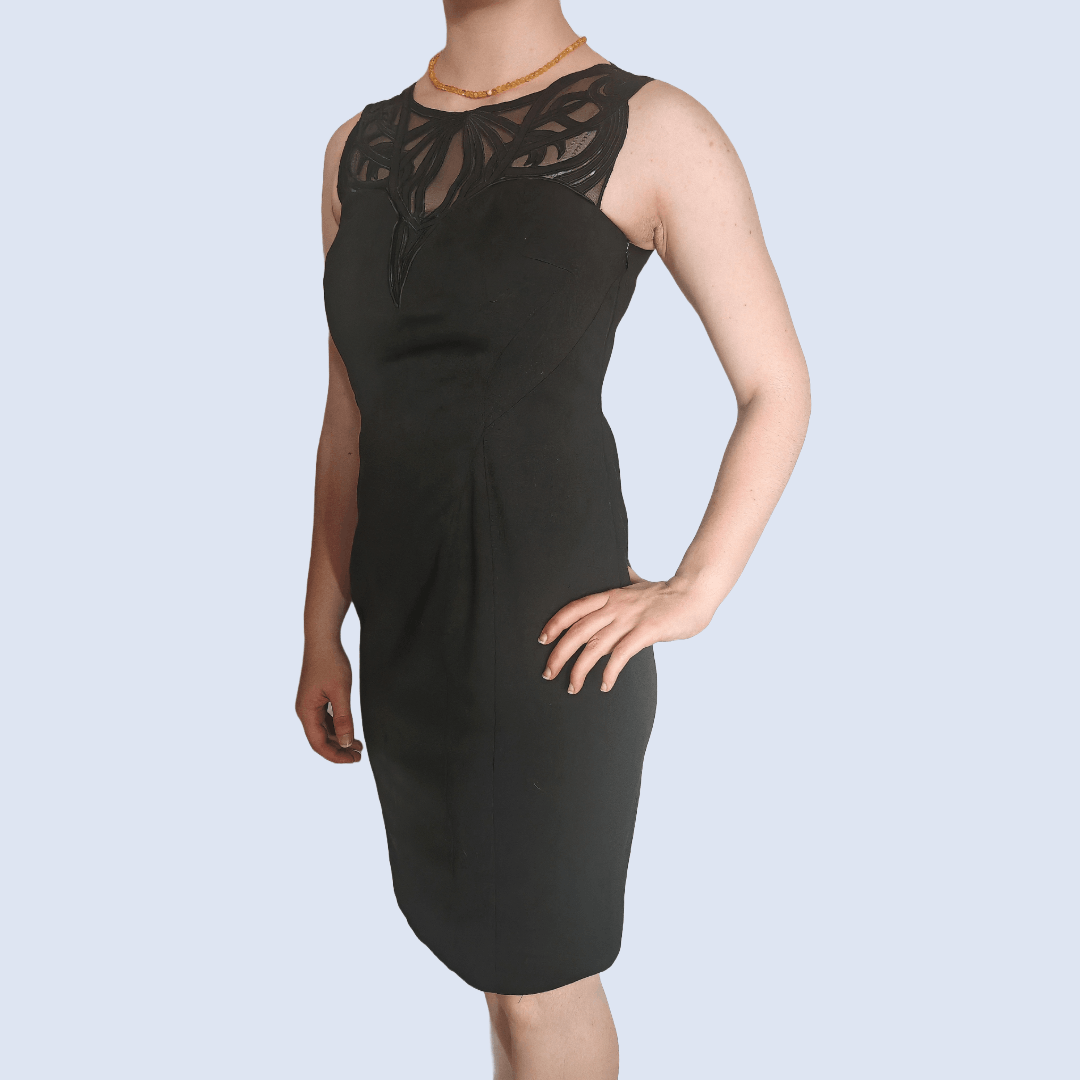 Karen Millen VTG Karen Millen Wool Sheer Mesh Sweetheart Neckline Dress Size M / US 6-8 / IT 42-44 - 1 Thumbnail